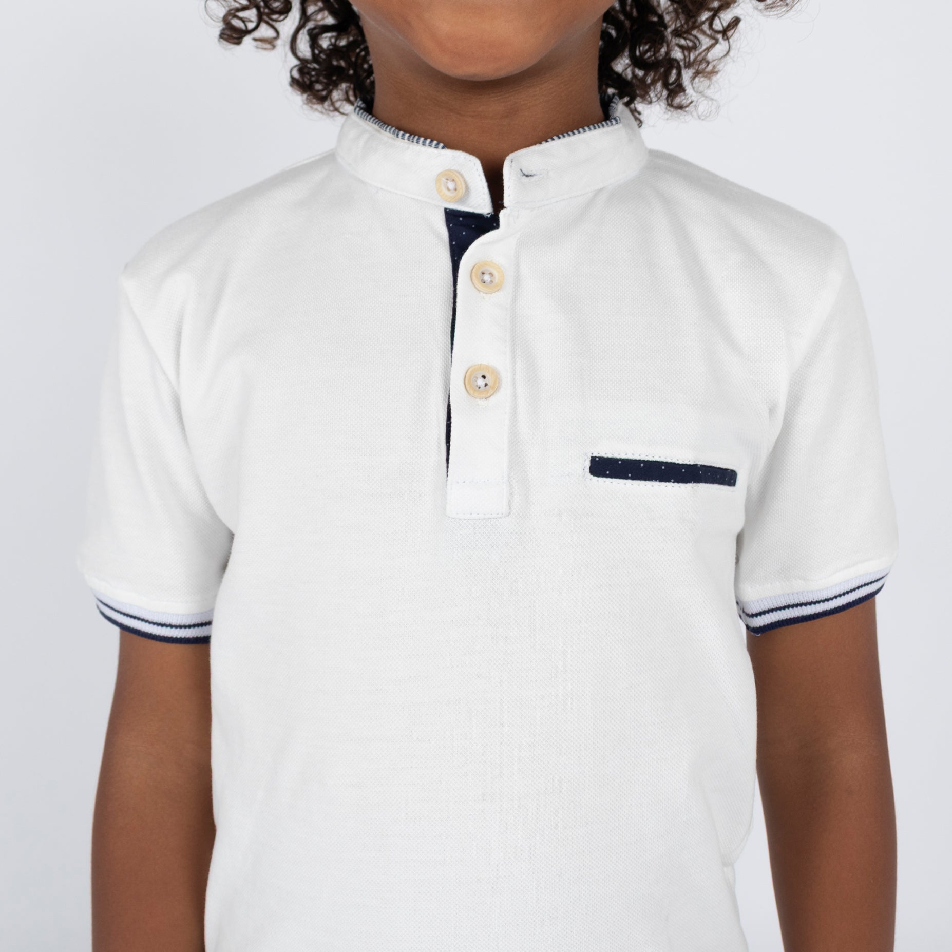 Polo niño basico blanco