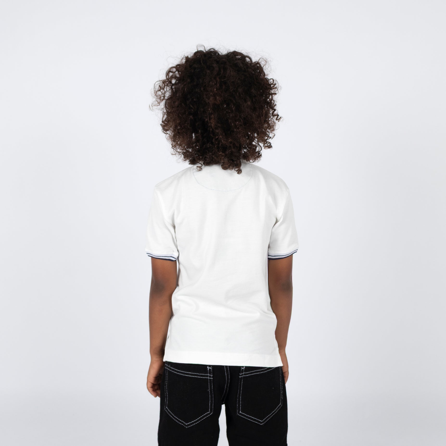 Polo niño basico blanco