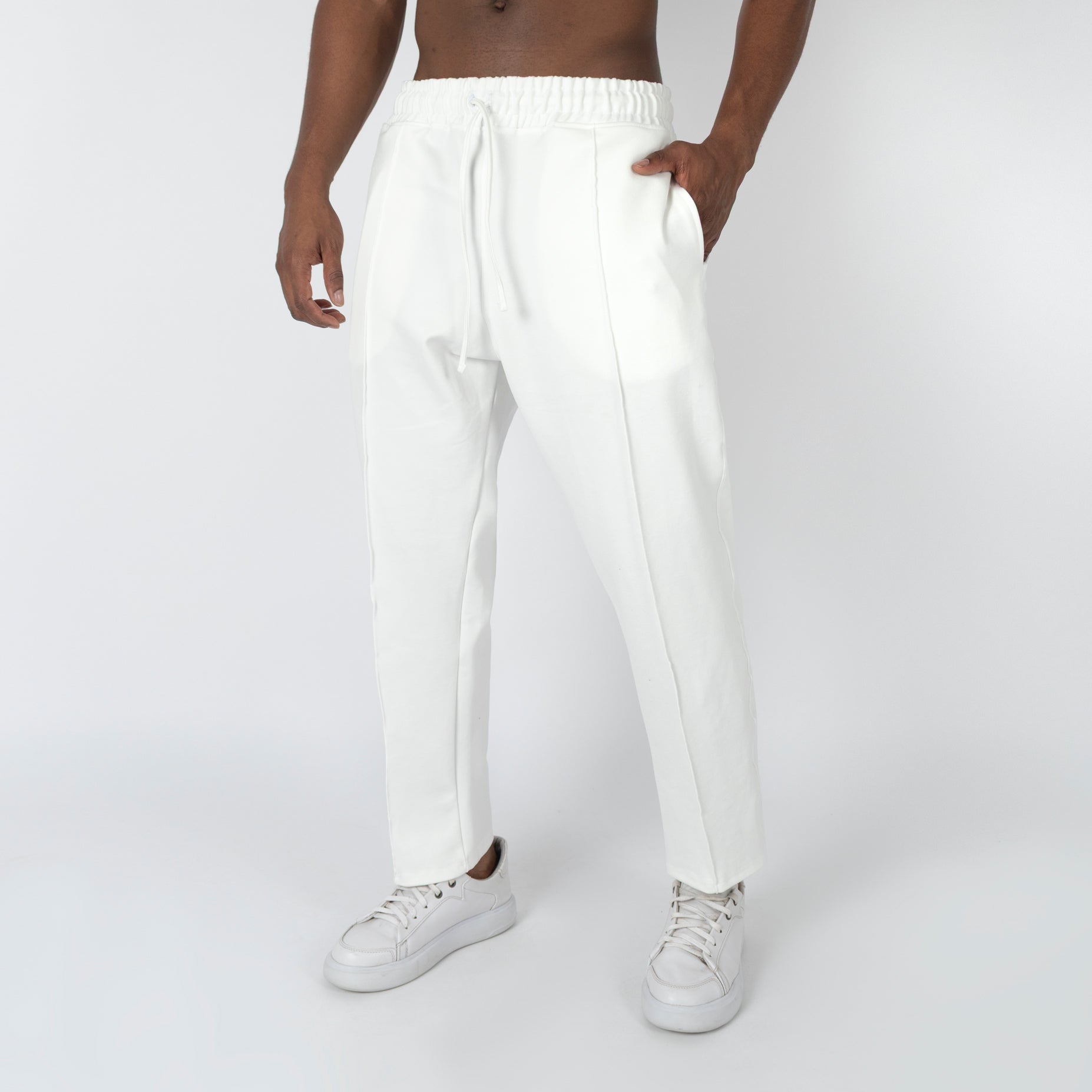 Pantalon hombre tela blanco