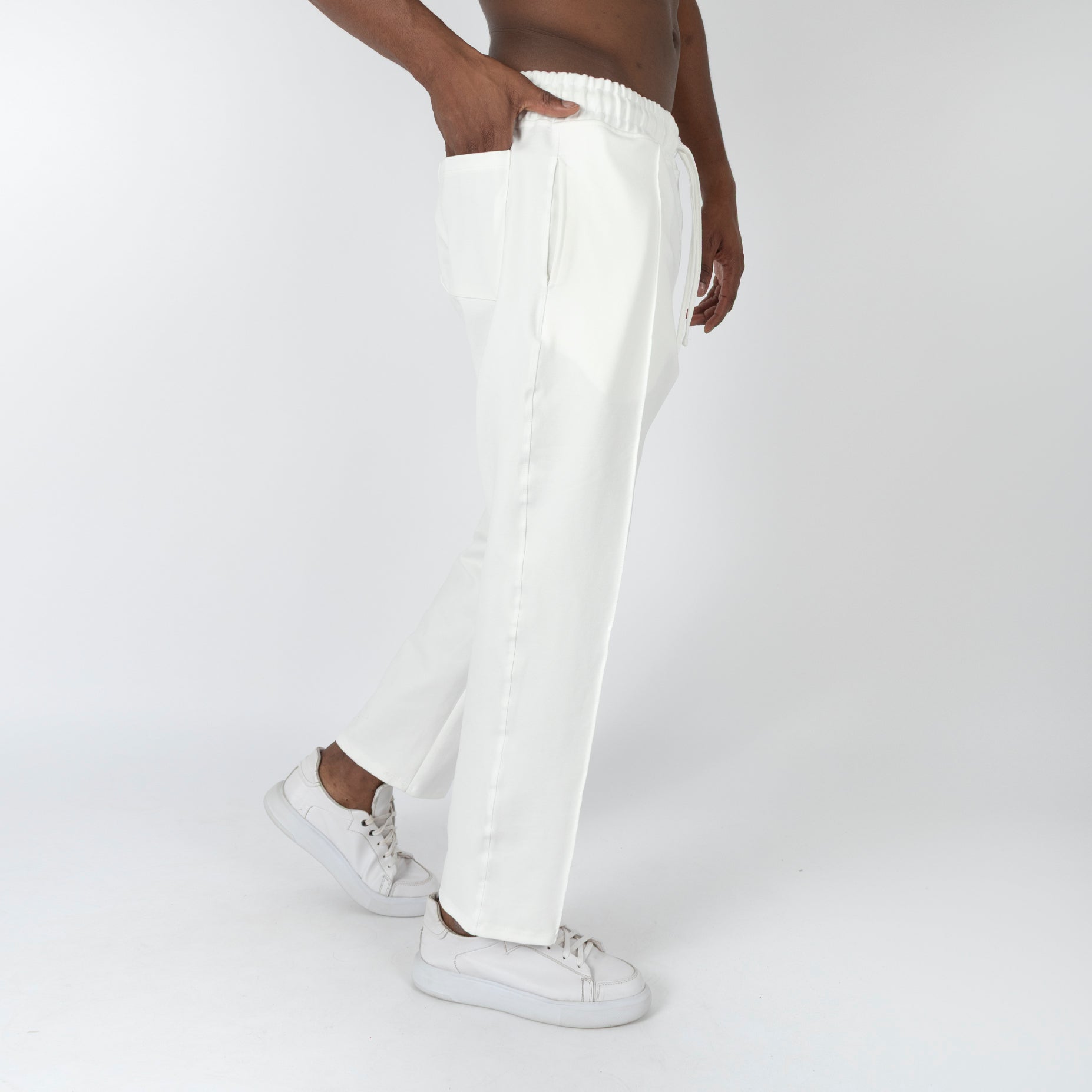 Pantalon hombre tela blanco