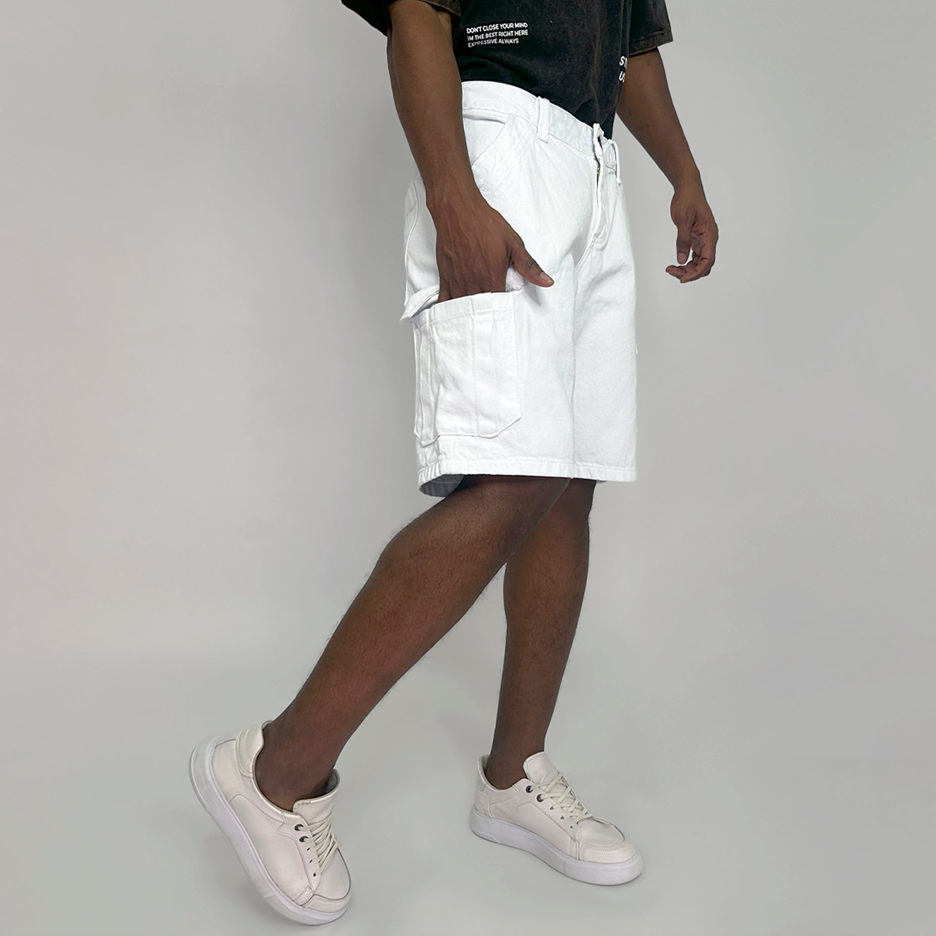 Bermuda hombre cargo blanco