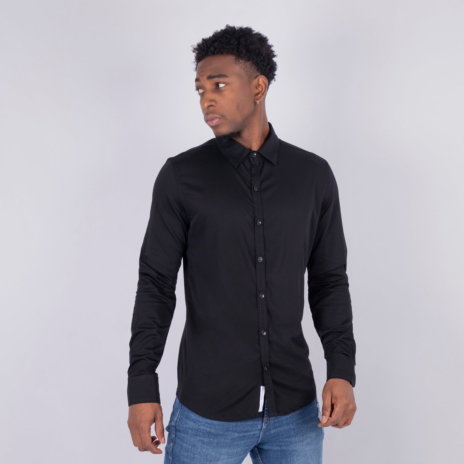 Camisa hombre Ml. Negra