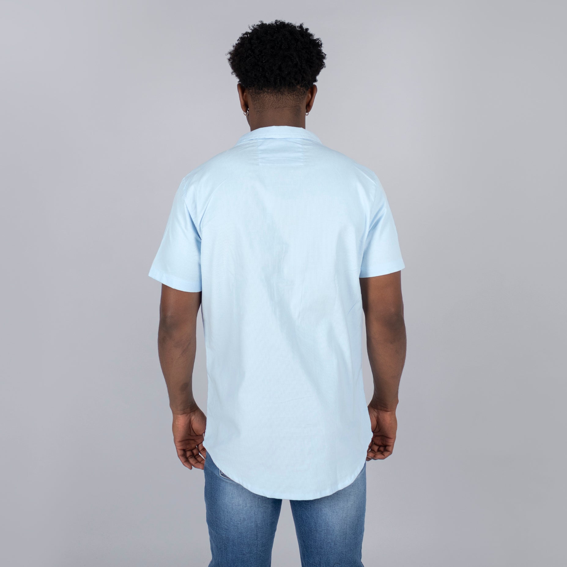 Camisa hombre  basica cuello blue