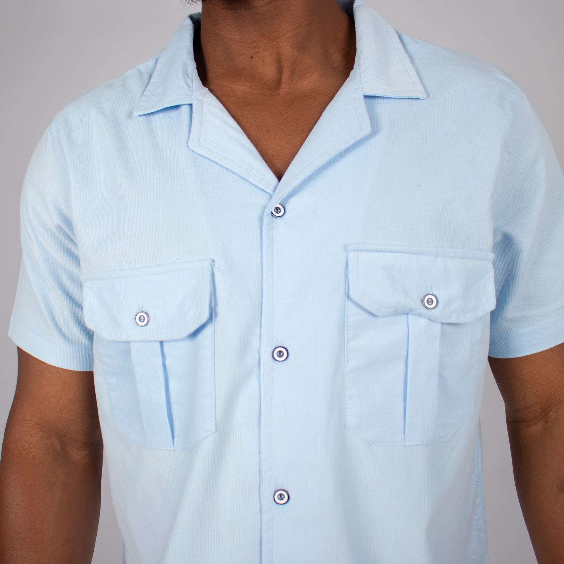 Camisa hombre  basica cuello blue