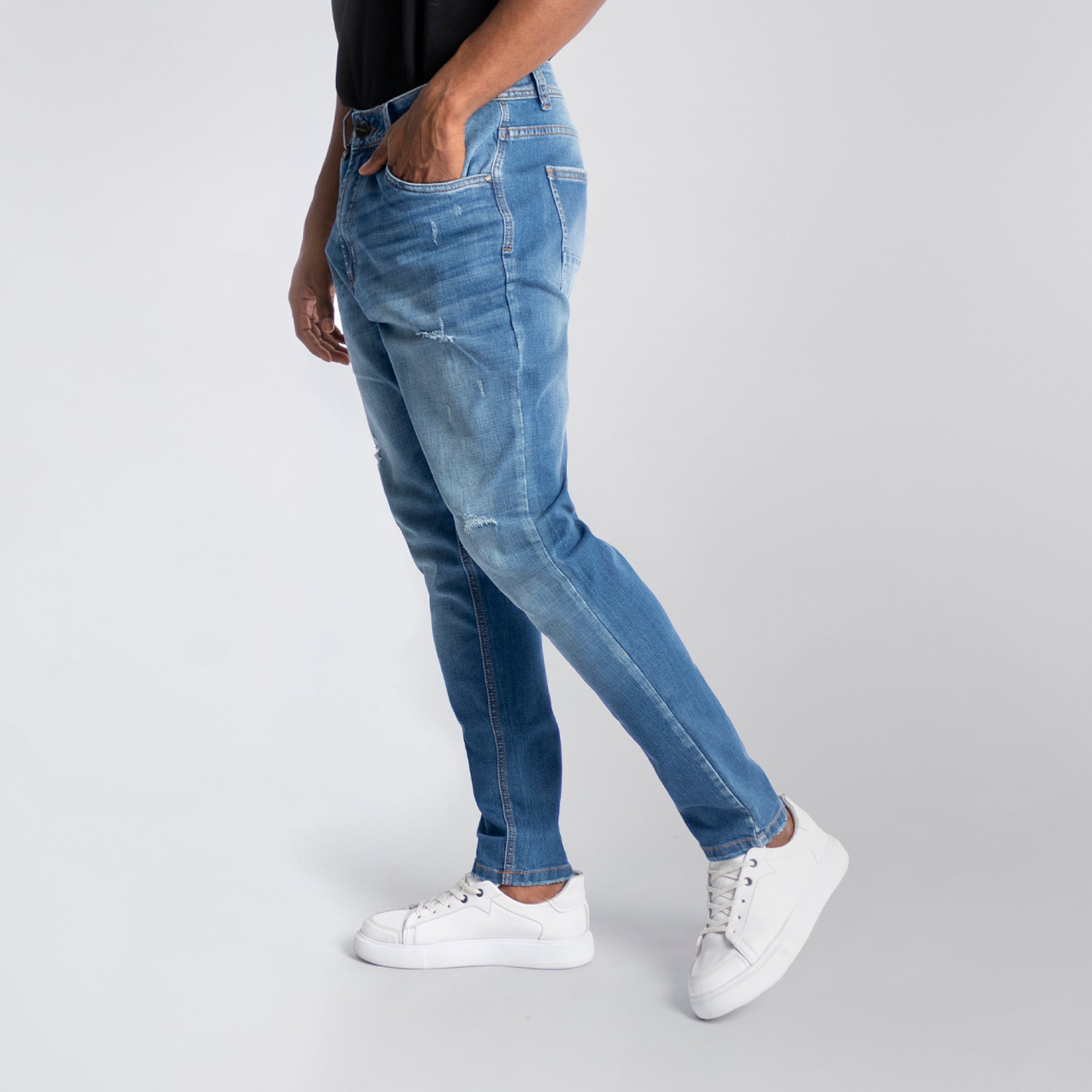 Jean hombre Regular azul medio