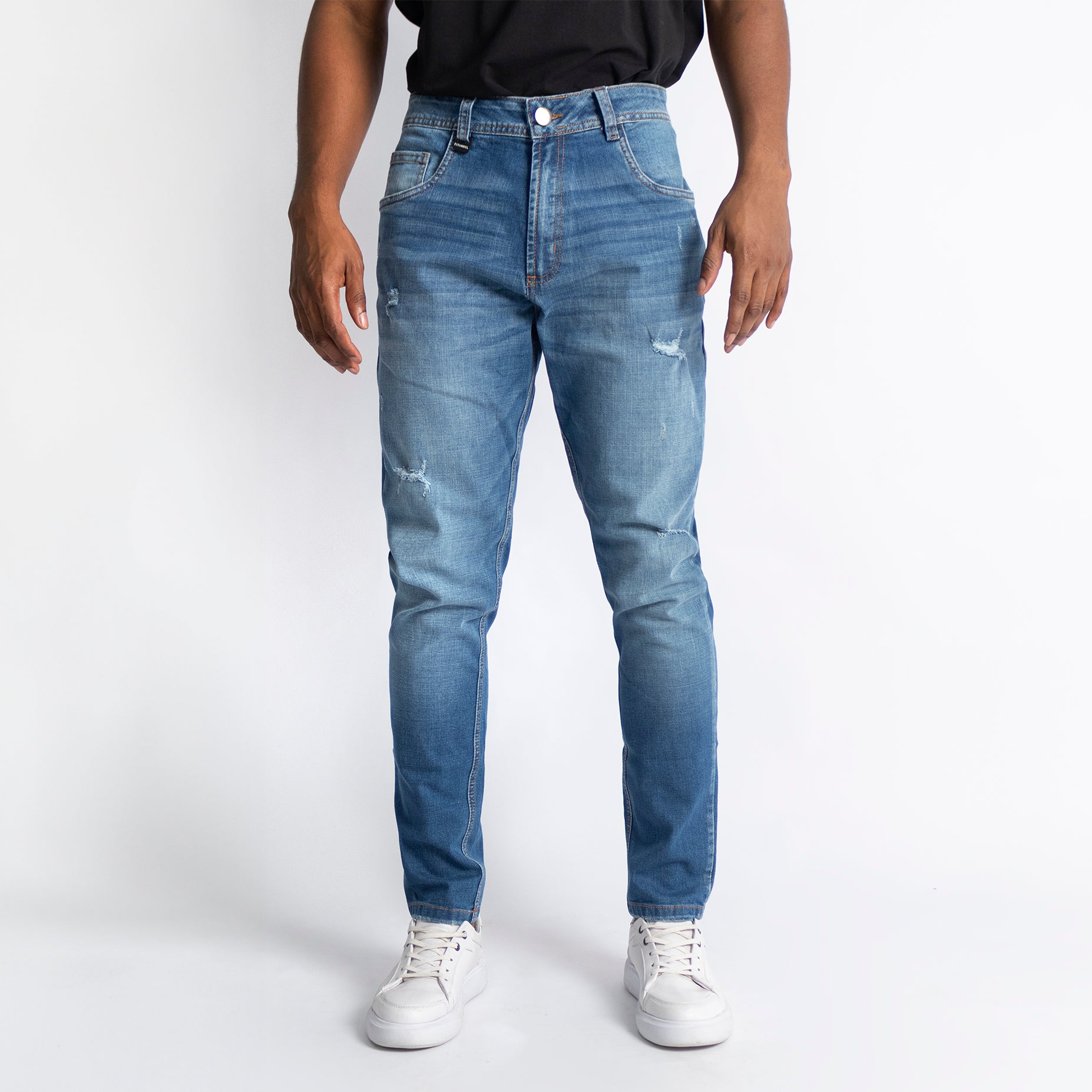 Jean hombre Regular azul medio