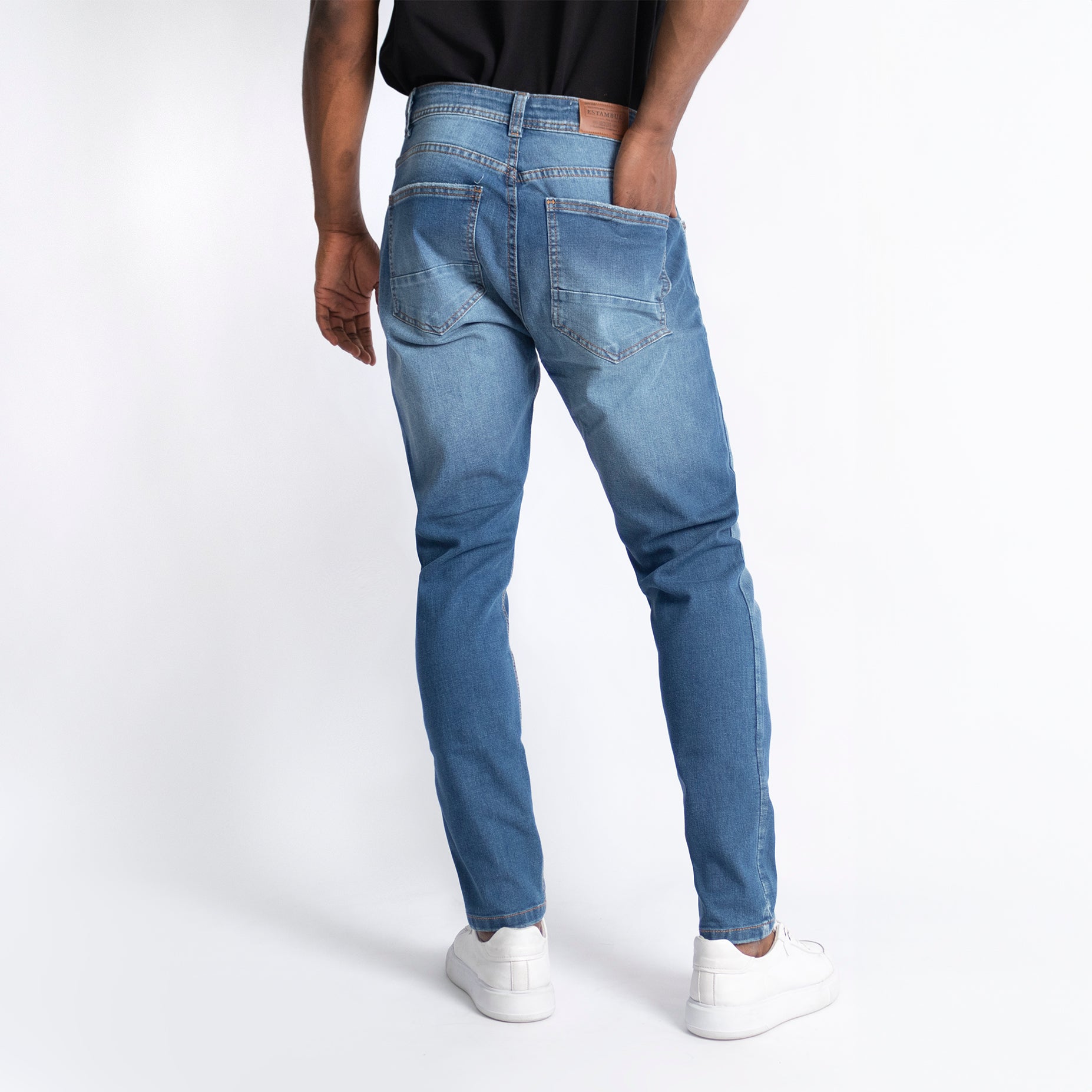 Jean hombre Regular azul medio