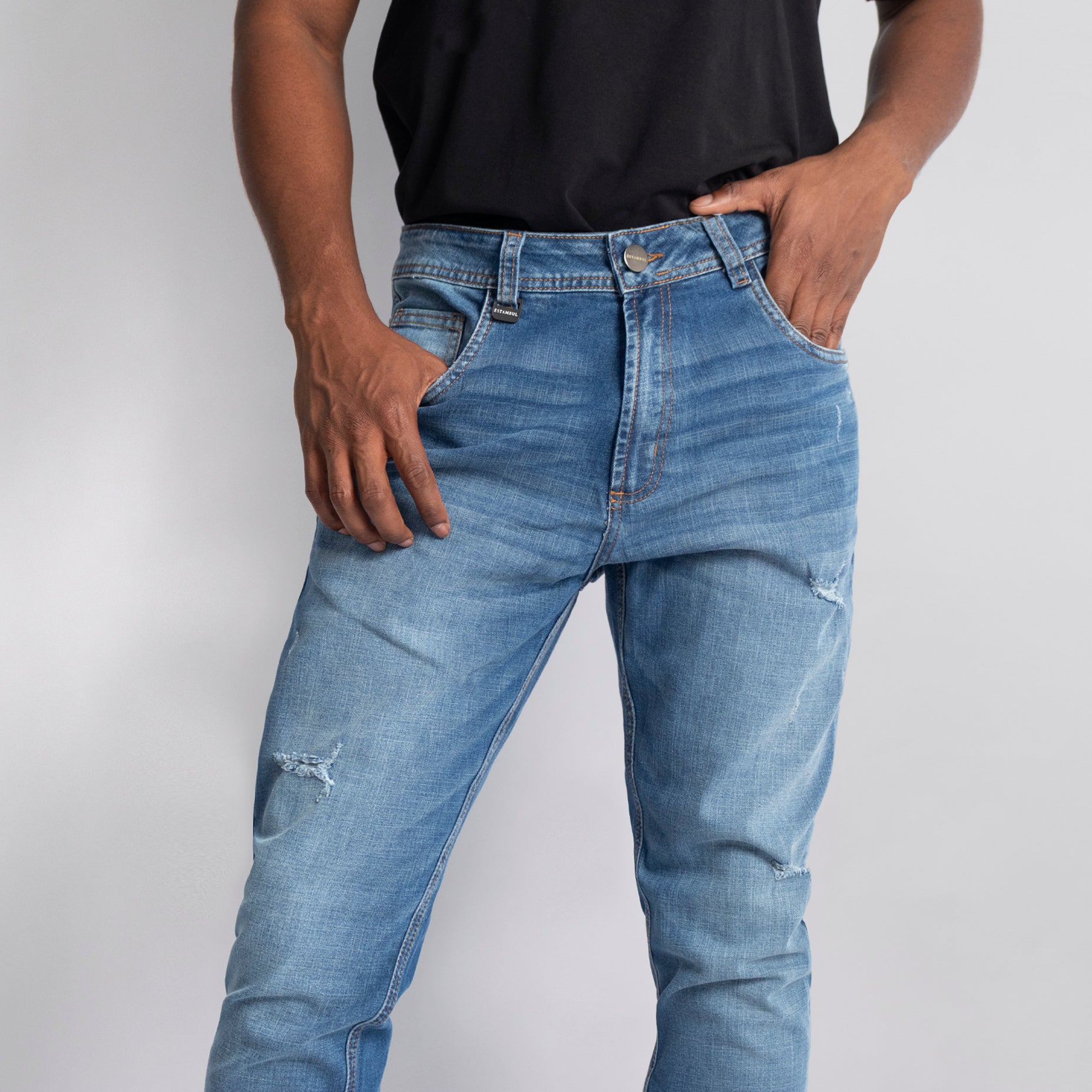 Jean hombre Regular azul medio