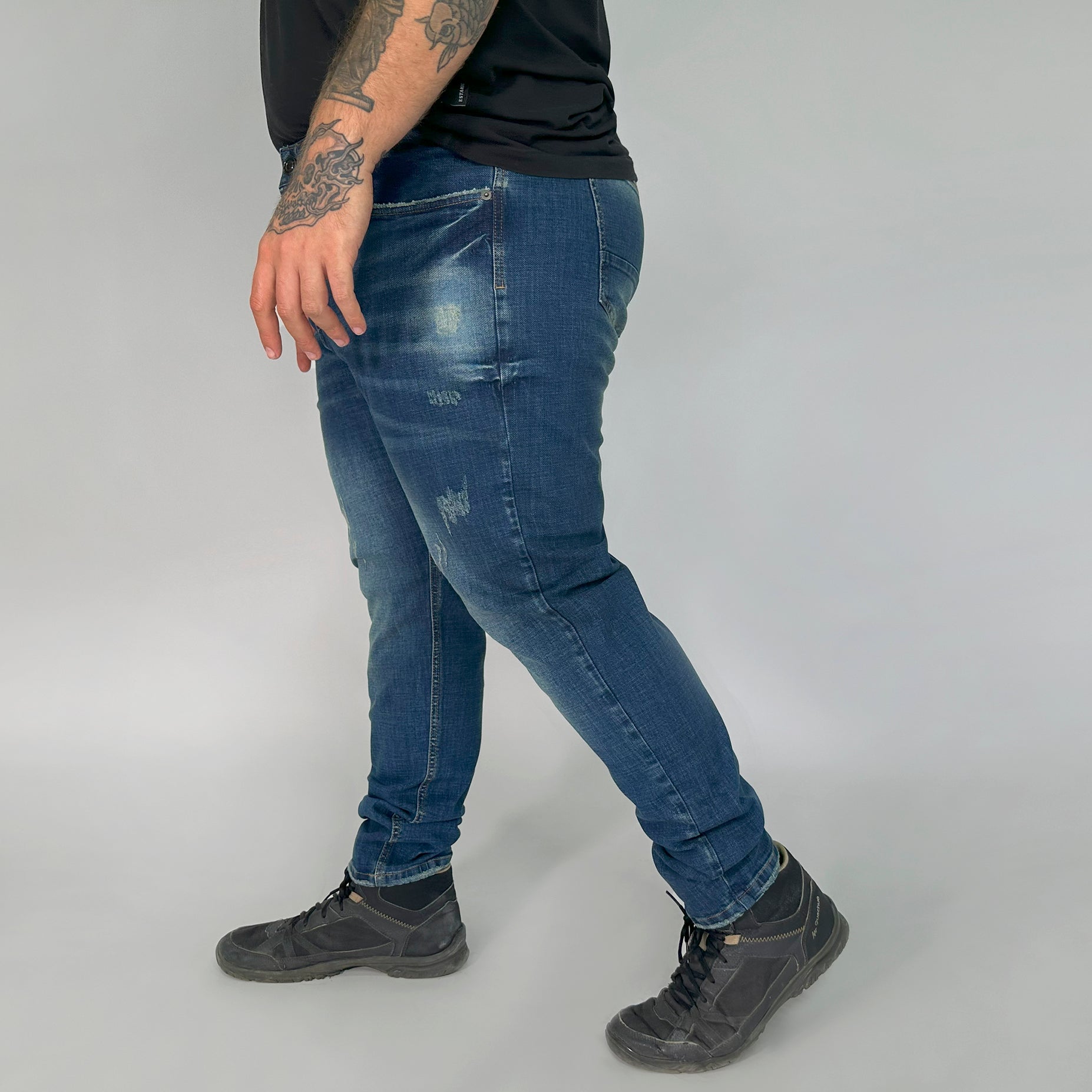 Jean  hombre regular grande azul oscuro