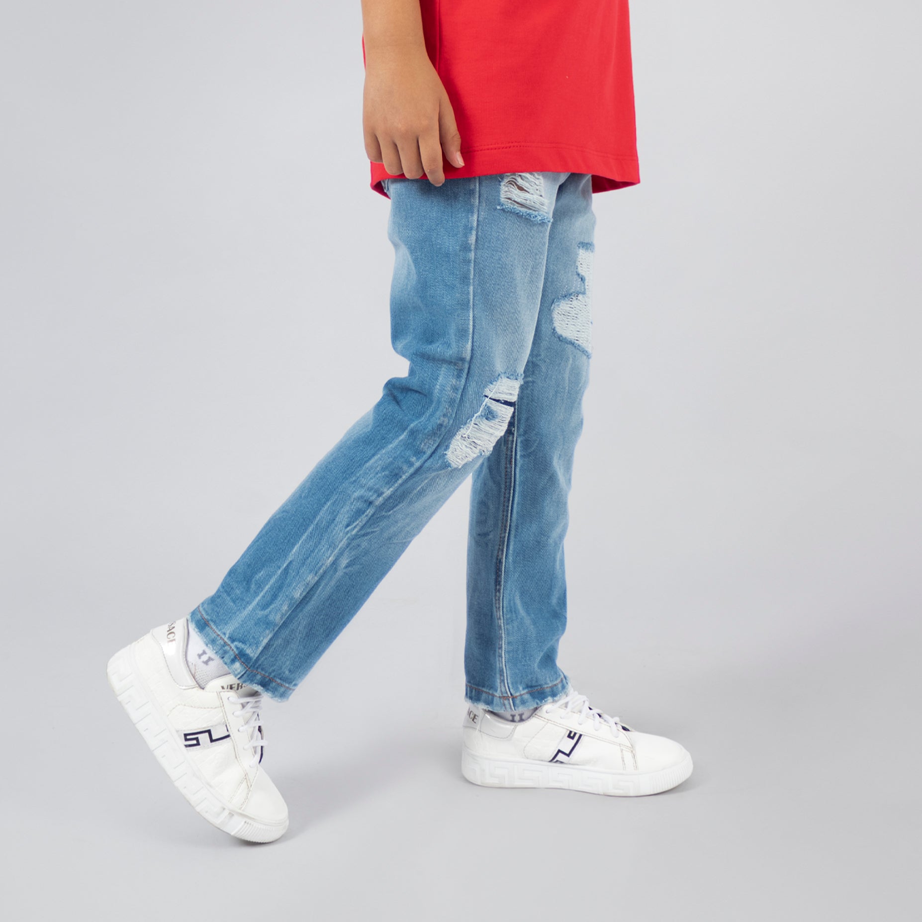 Jean niño regular azul claro