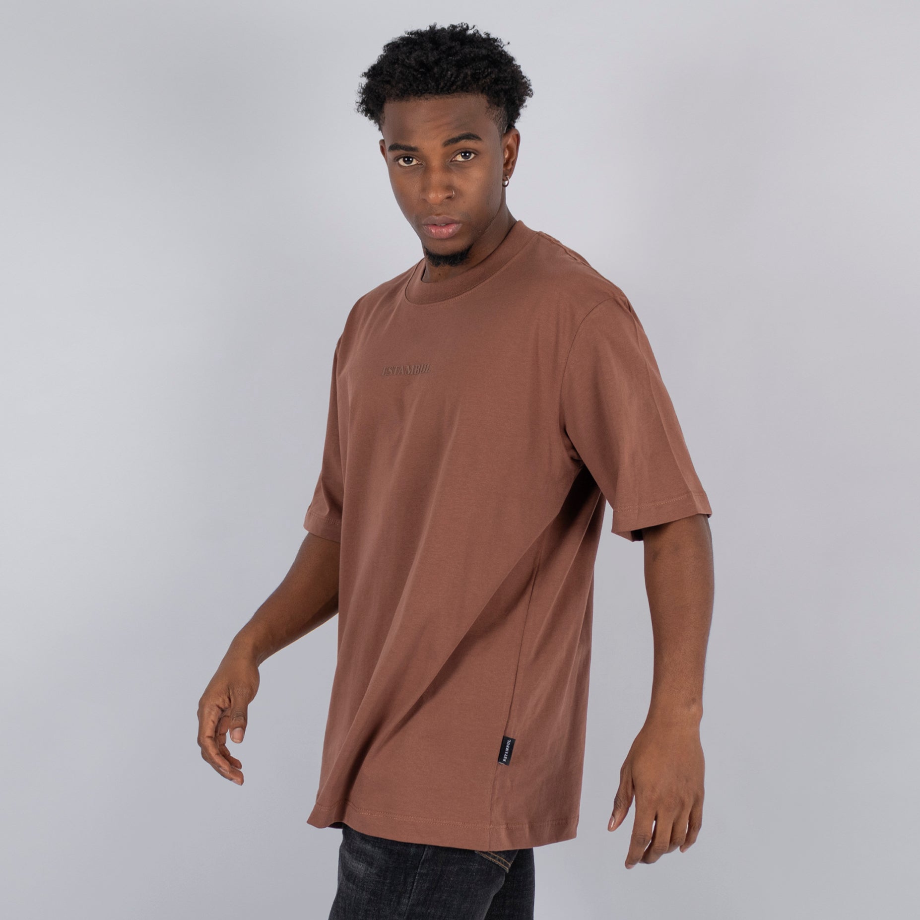 Oversize hombre basica cafe