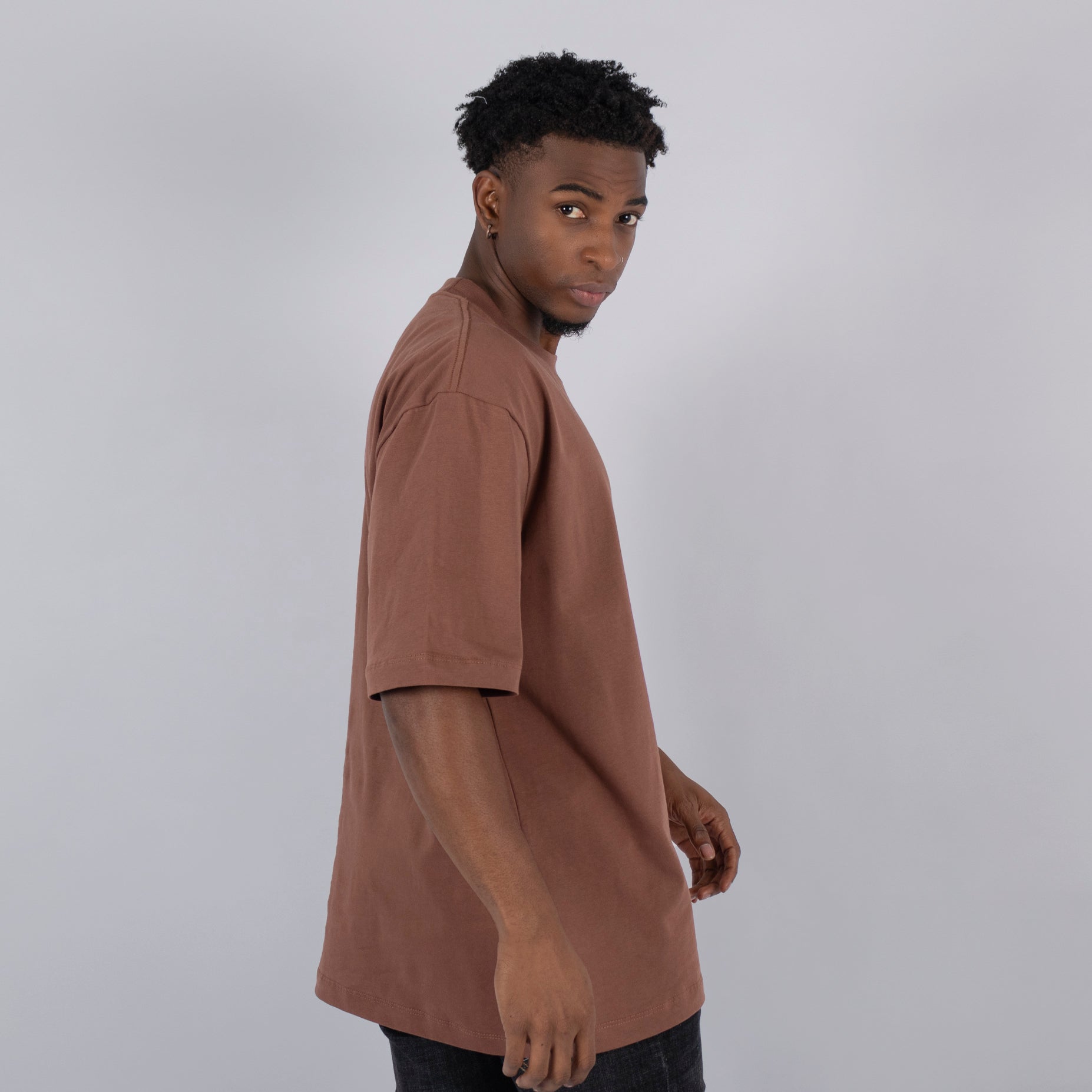 Oversize hombre basica cafe