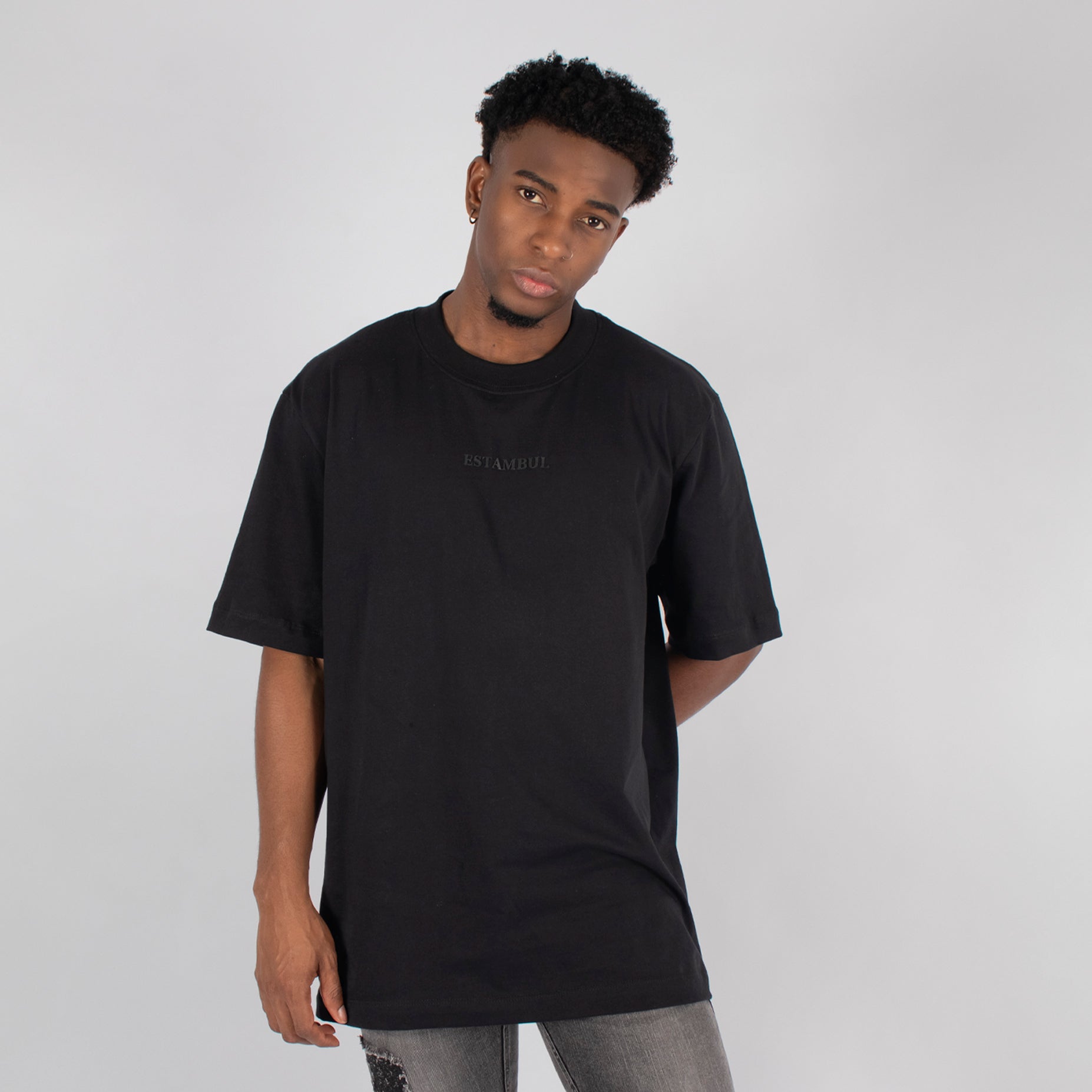 Oversize hombre basica negra