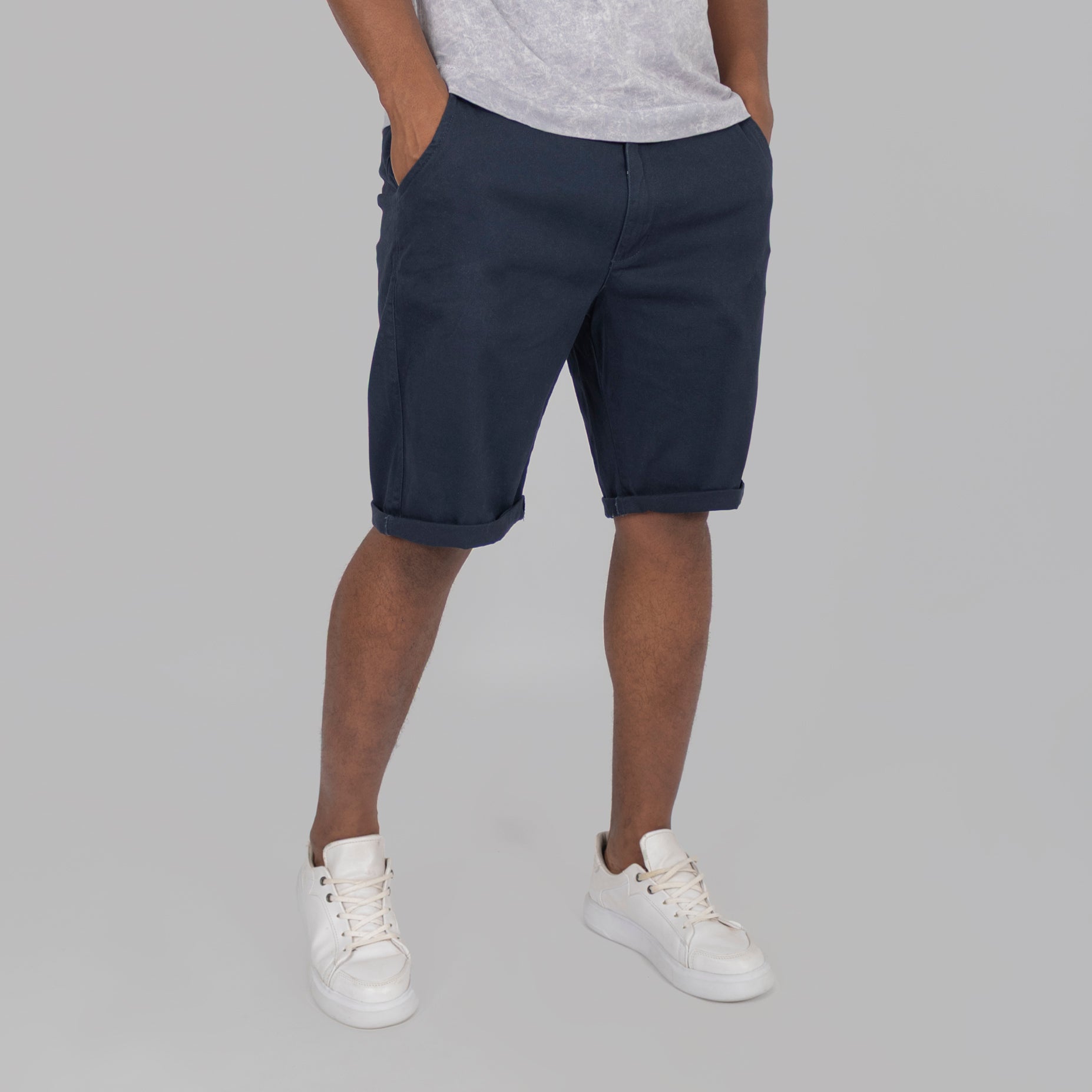 Bermuda hombre dril azul