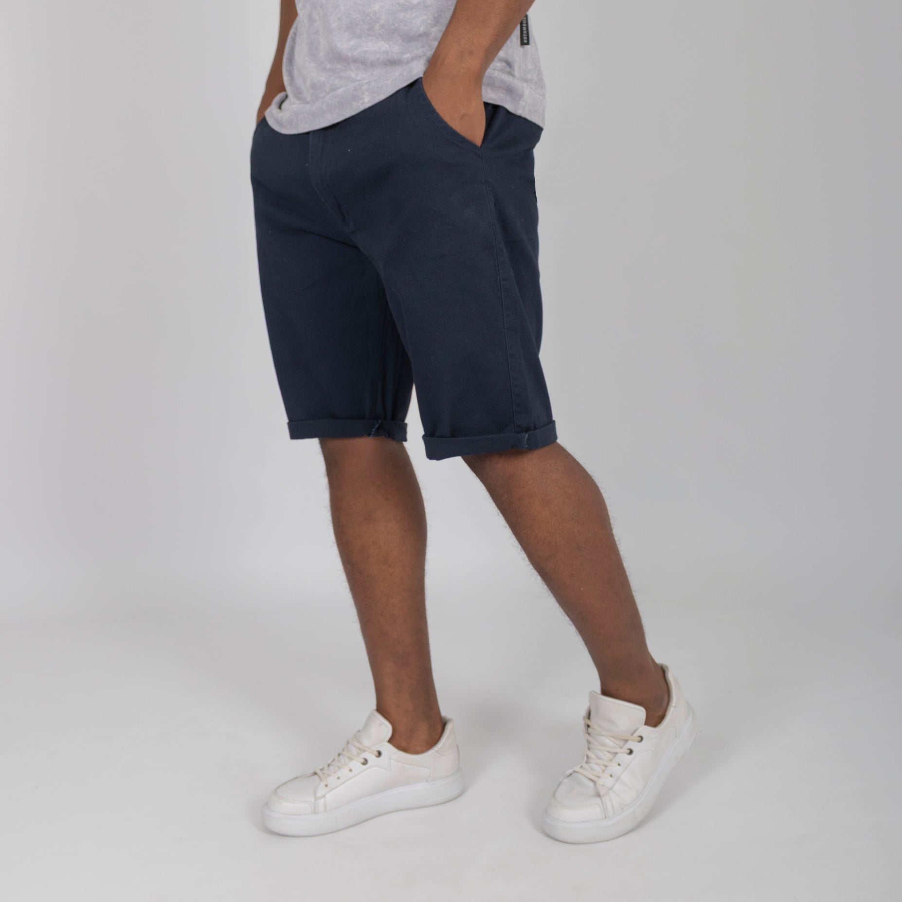 Bermuda hombre dril azul