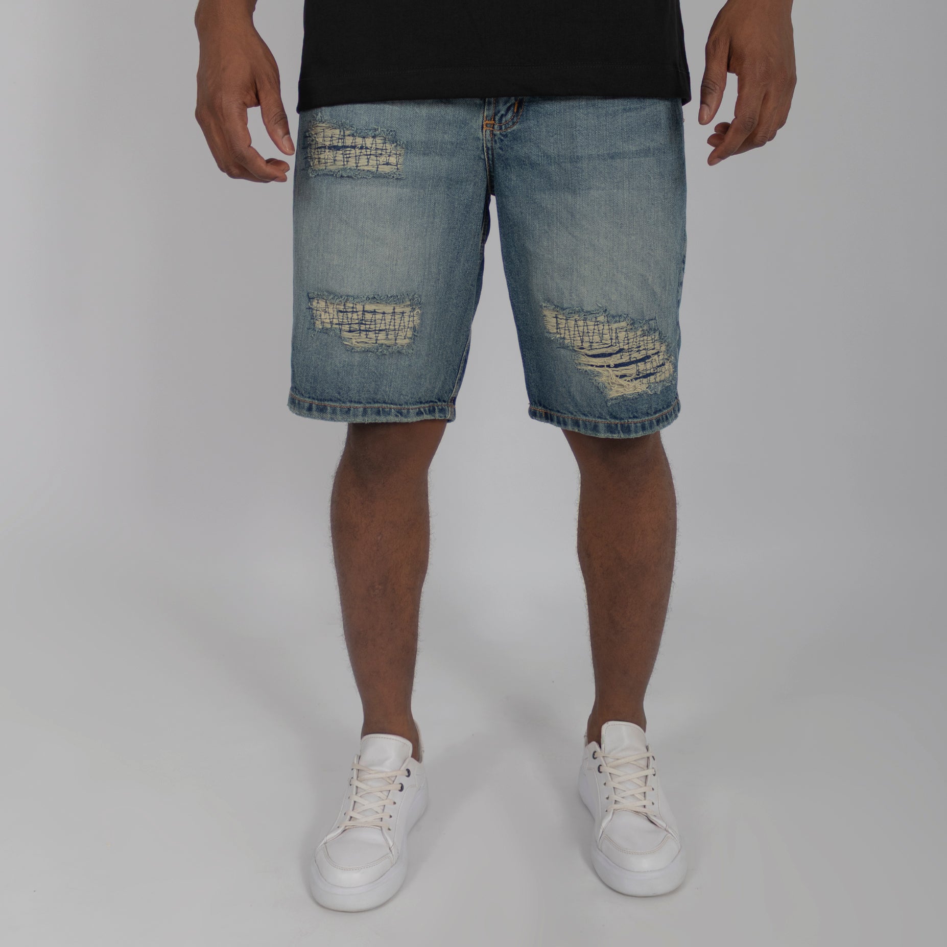 Bermuda hombre azul medio