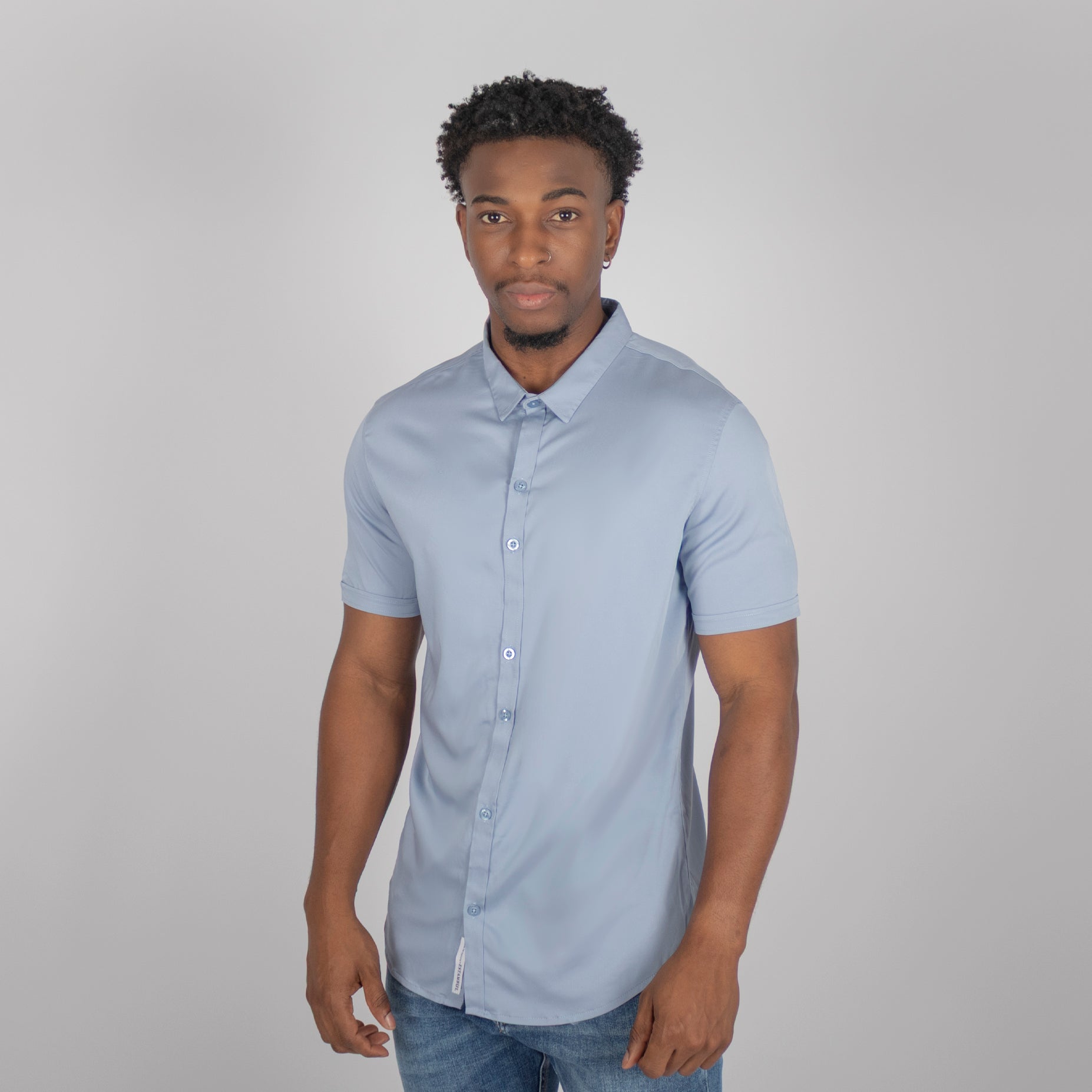 Camisa hombre basica cuello hortencia