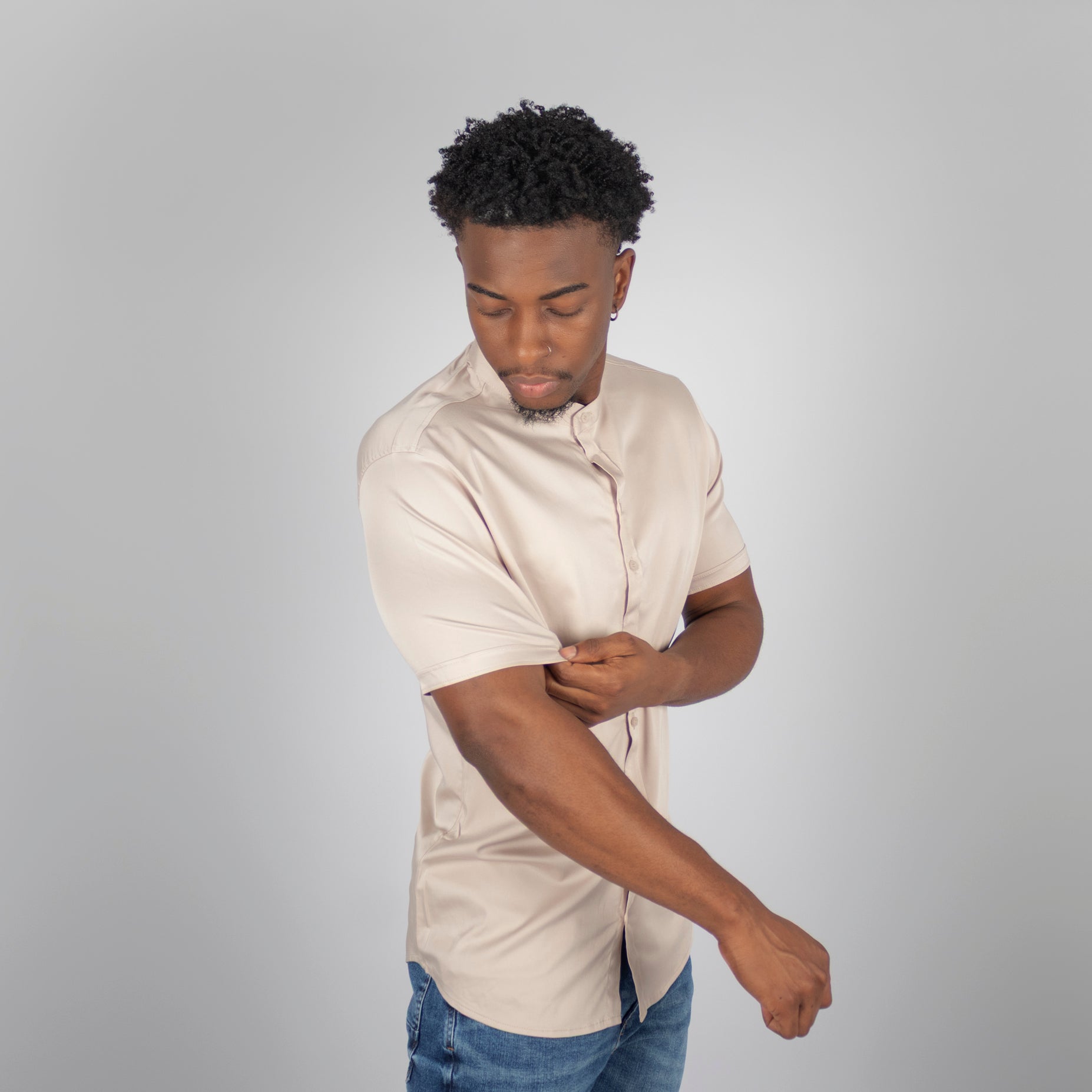 Camisa hombre basica sand