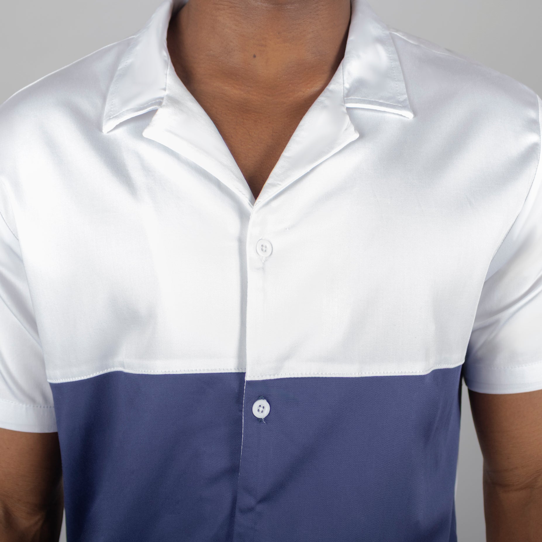 Camisa hombre cortes azul