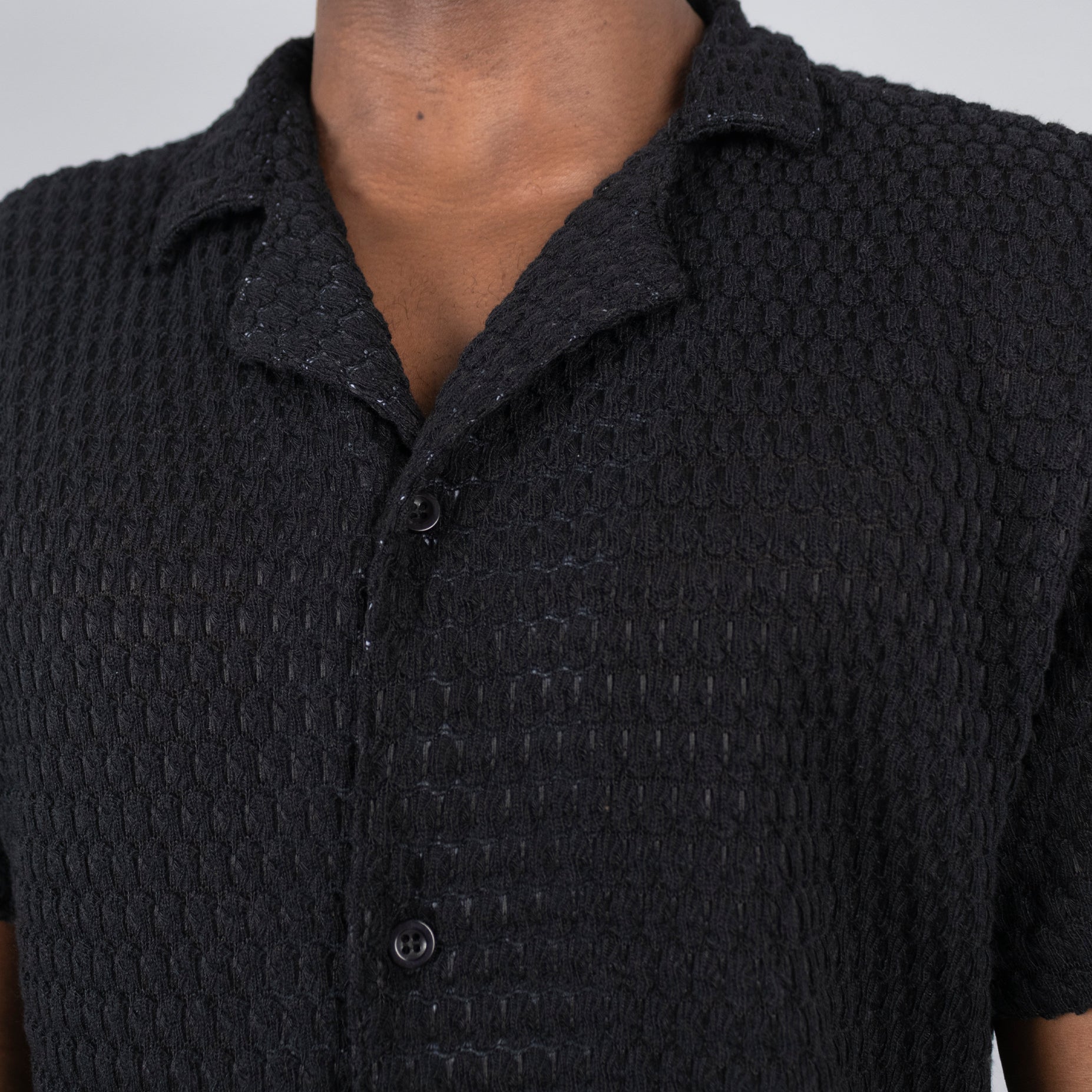 Camisa hombre textura negra