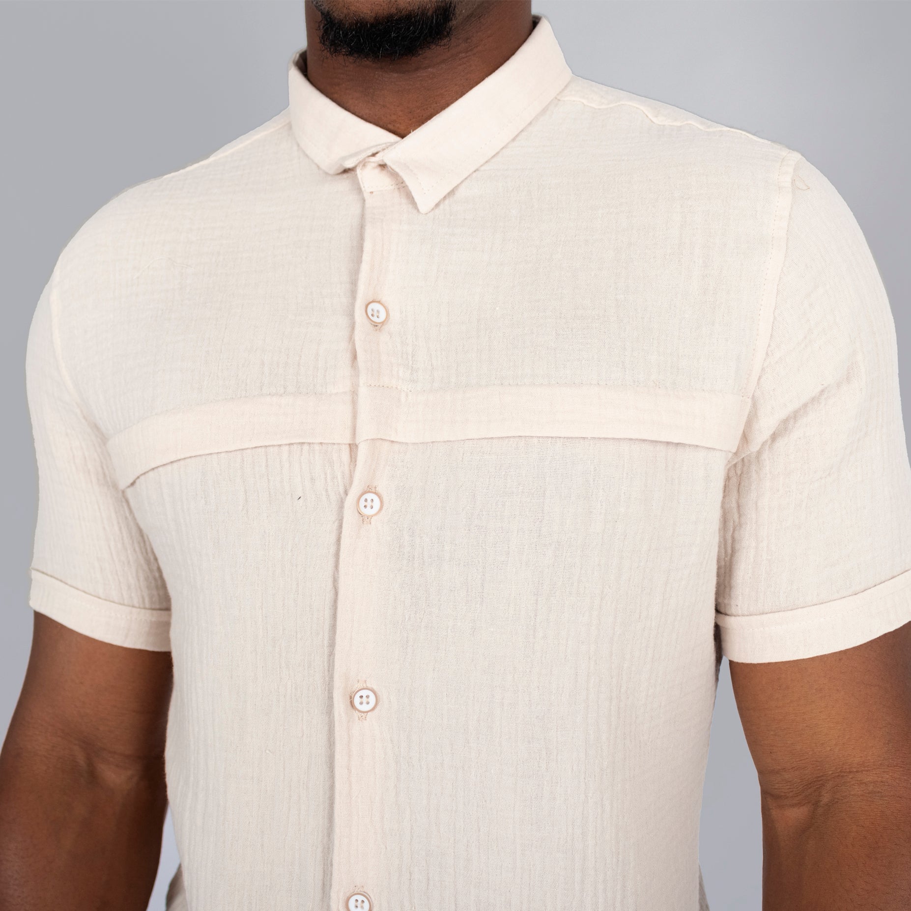 Camisa hombre textura avena