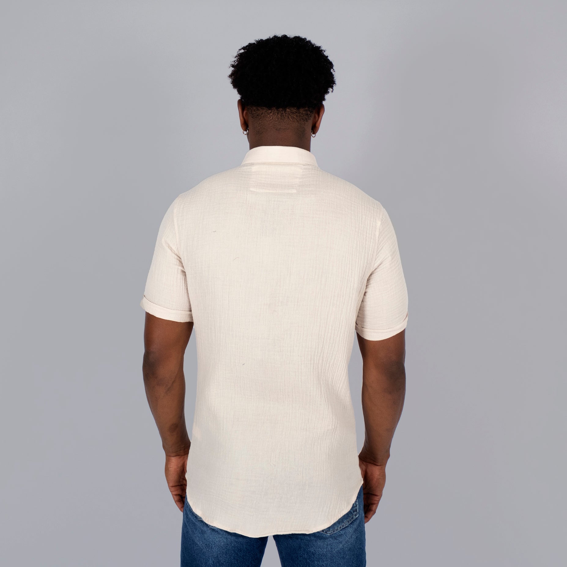 Camisa hombre textura avena