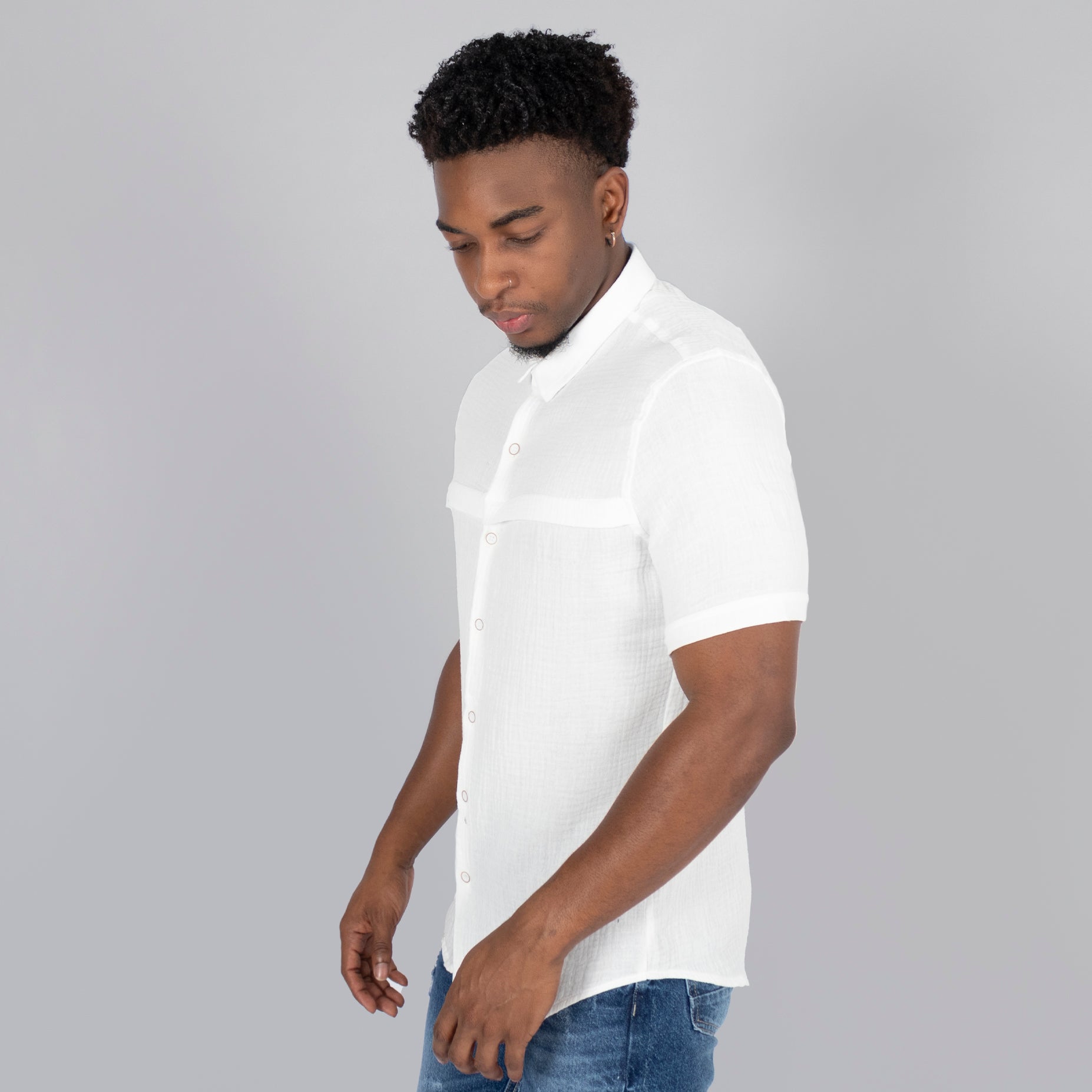 Camisa hombre textura ivory