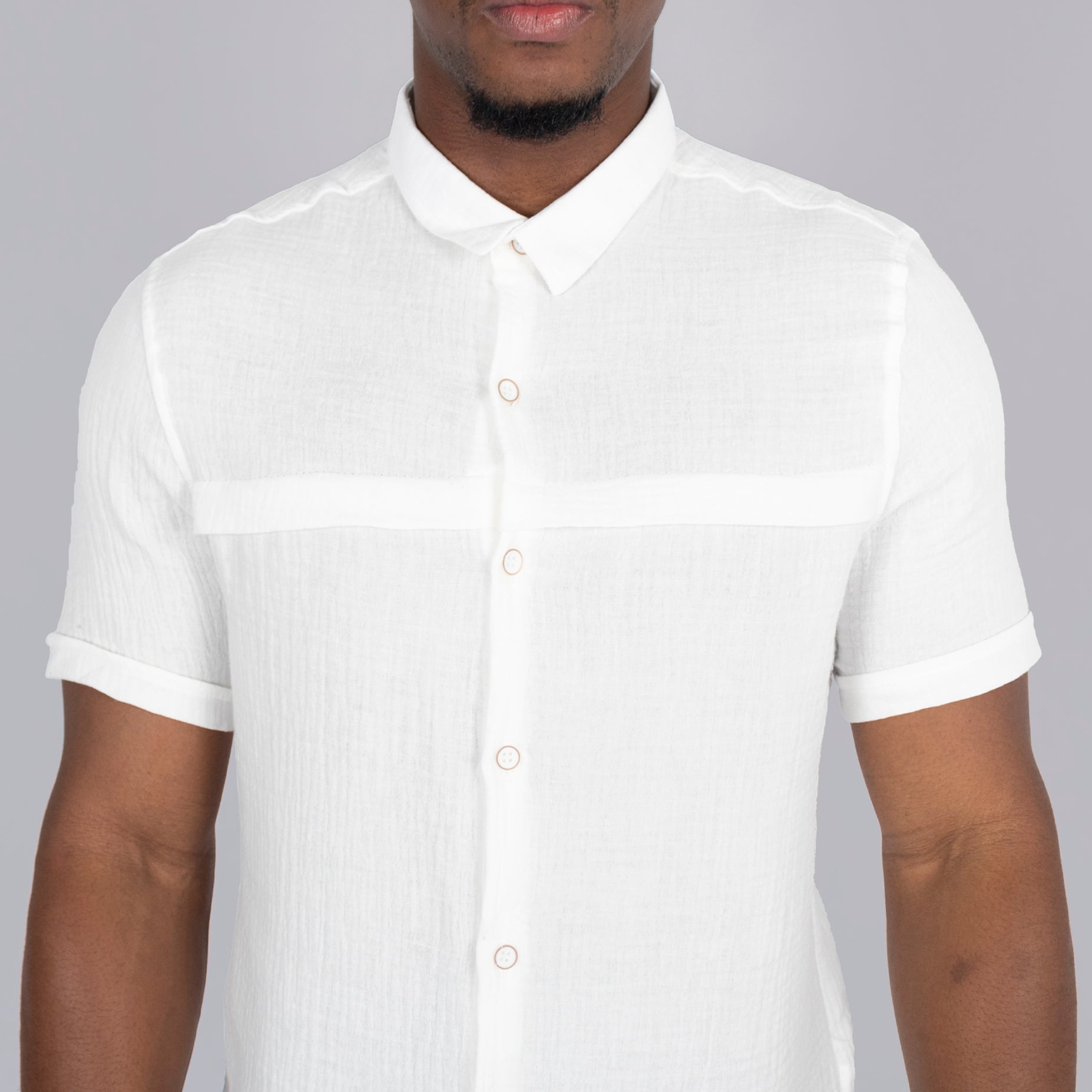 Camisa hombre textura ivory