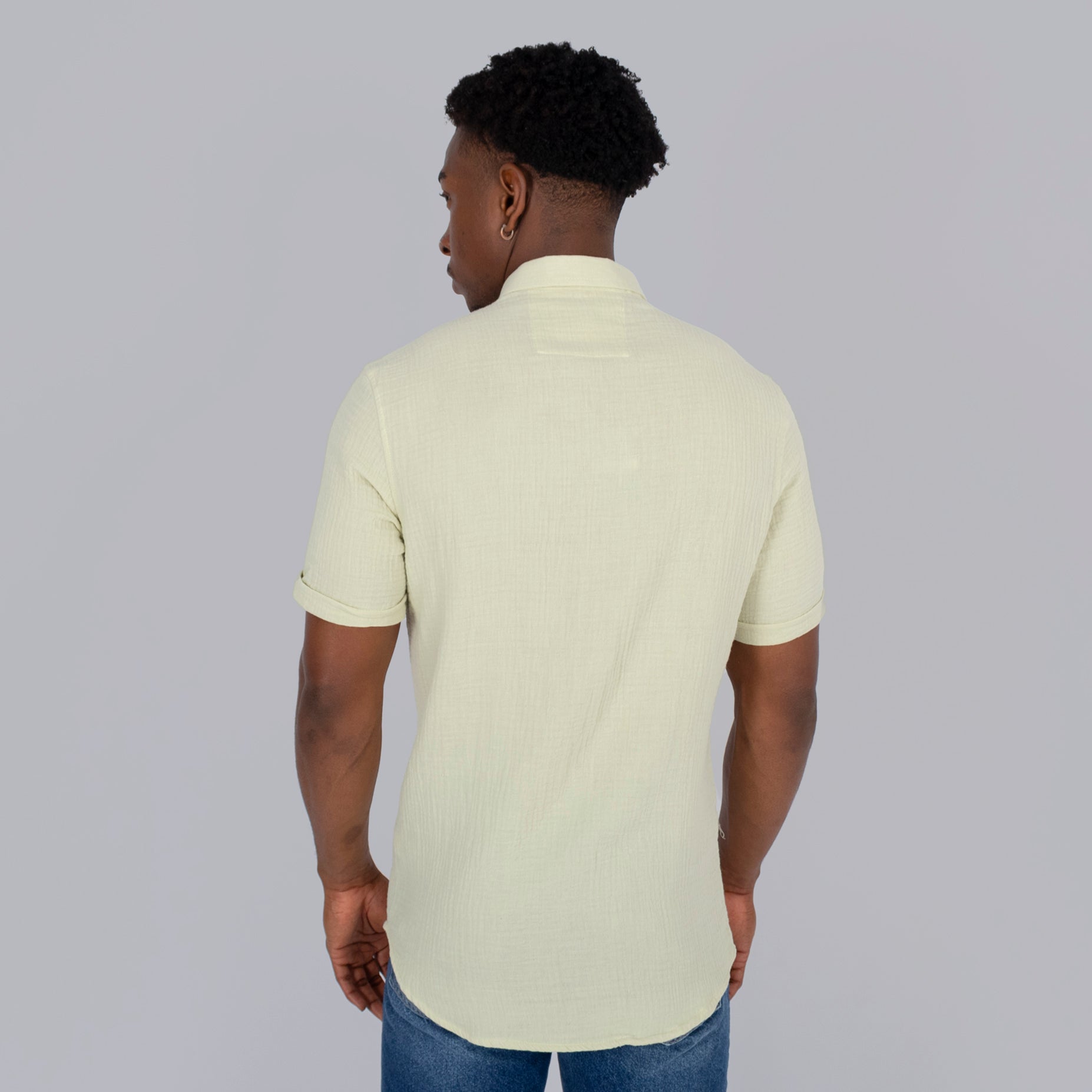 Camisa hombre textura verde