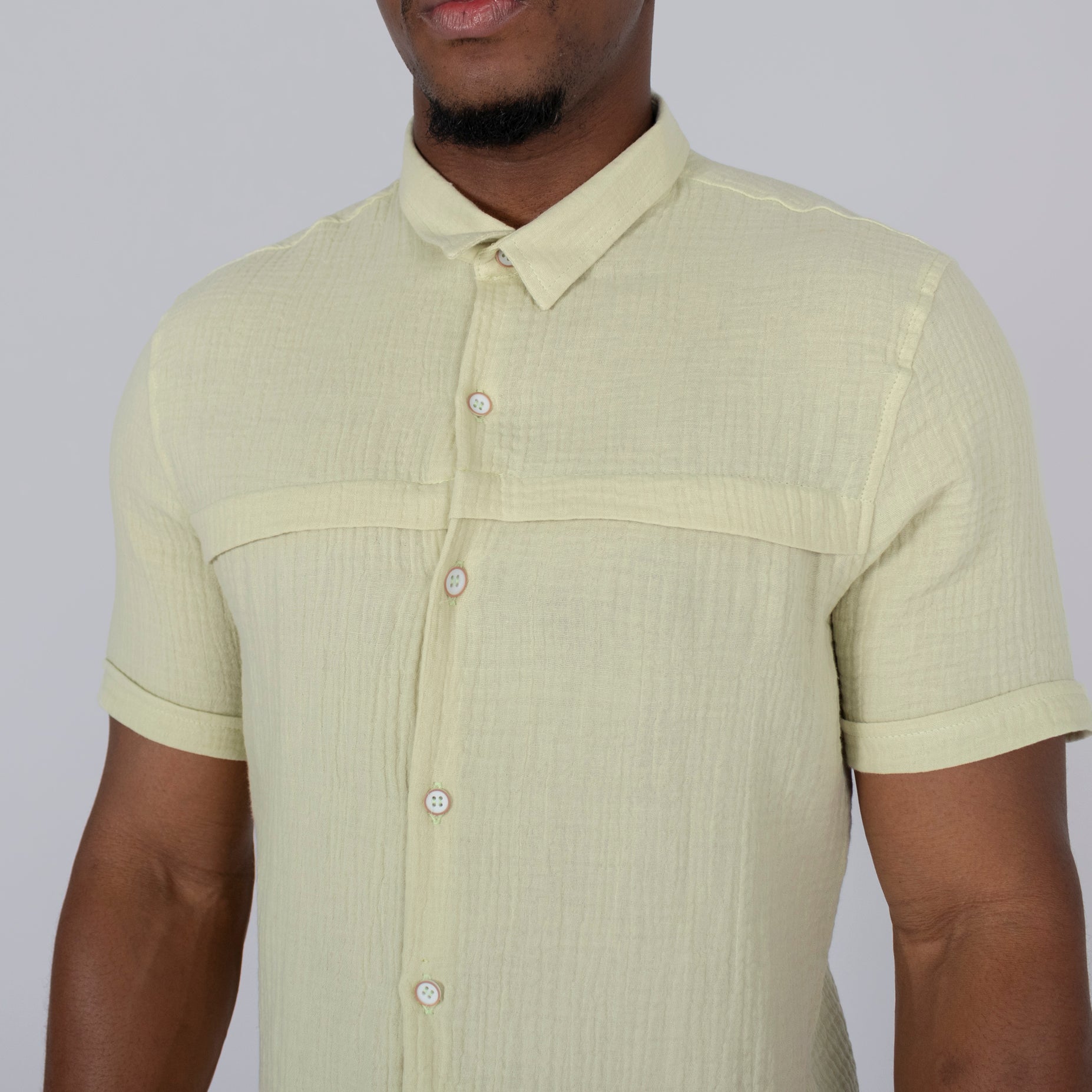 Camisa hombre textura verde