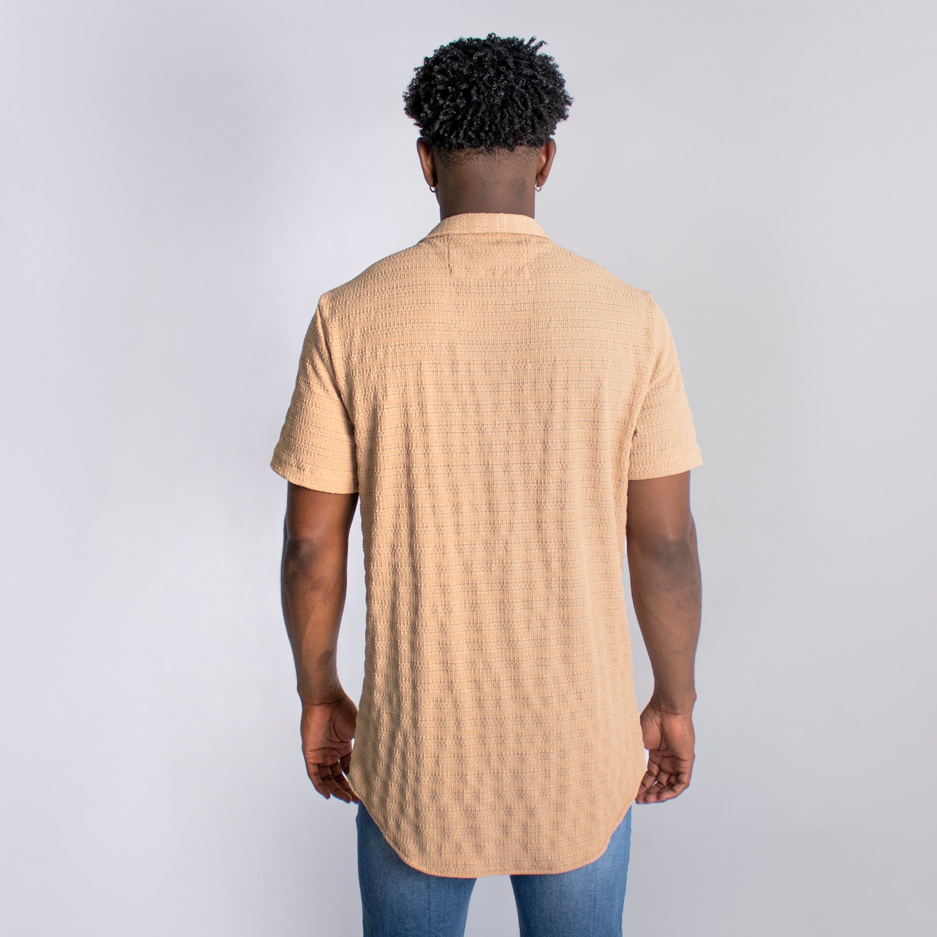 Camisa hombre textura avena
