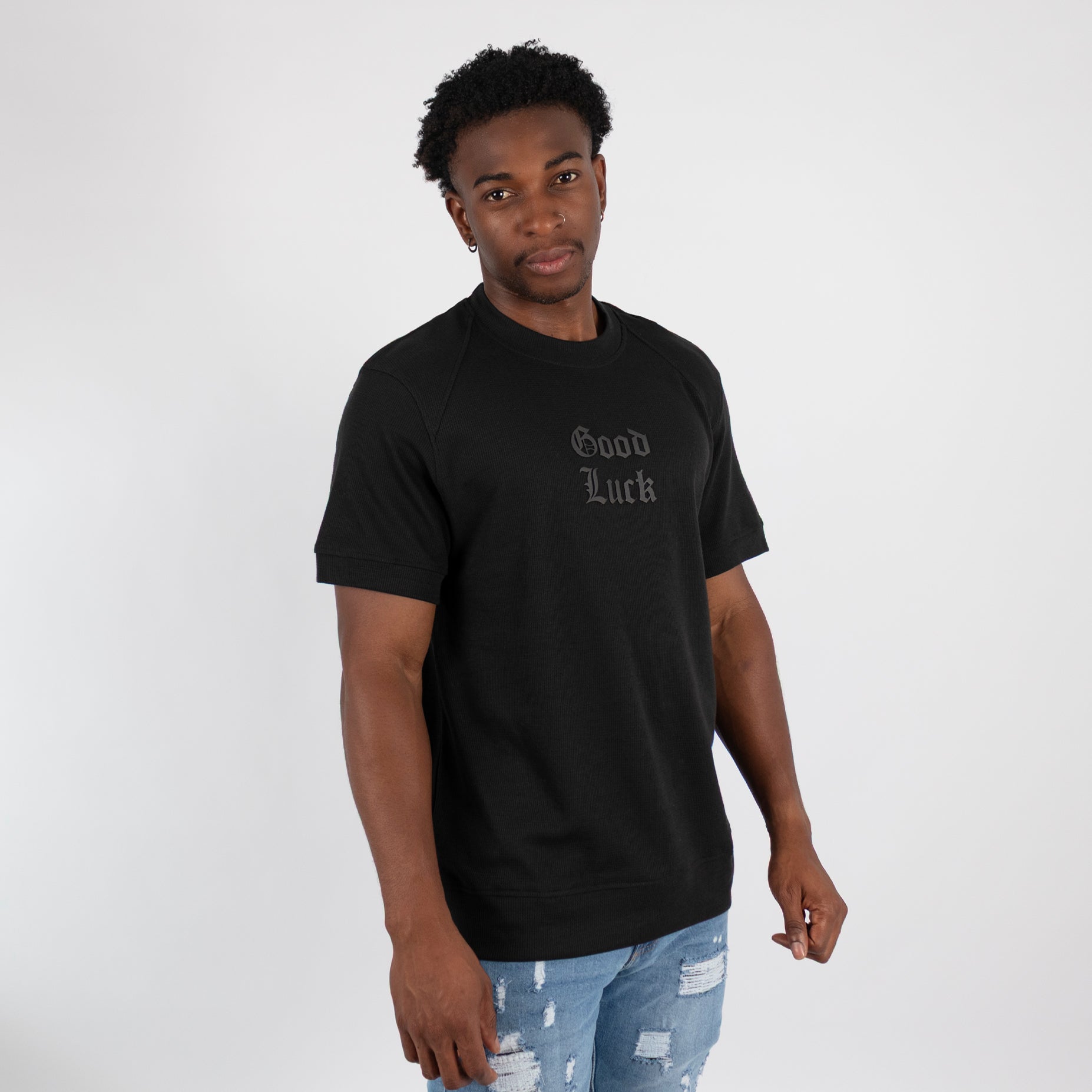 Camiseta hombre textura negra