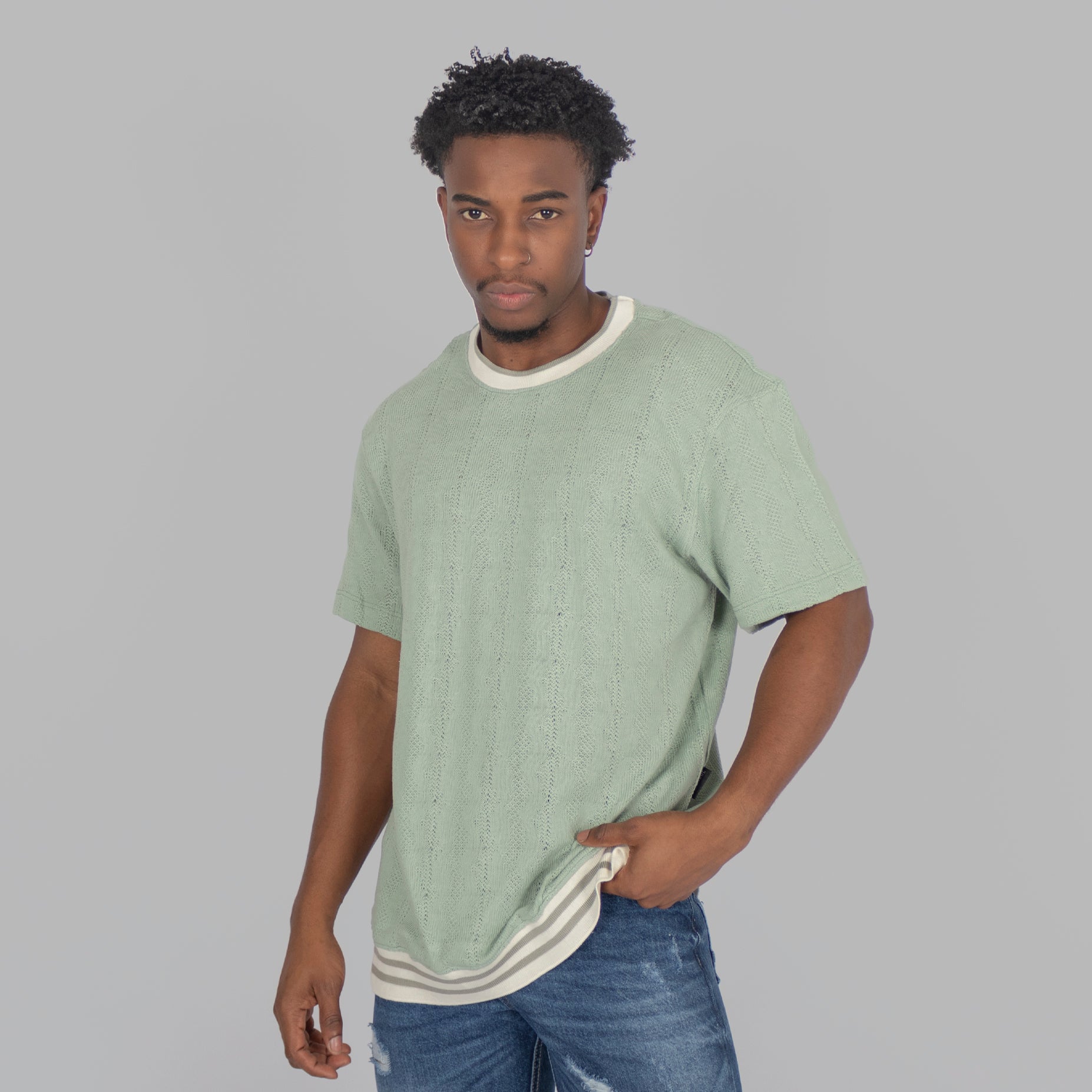Camiseta hombre textura verde