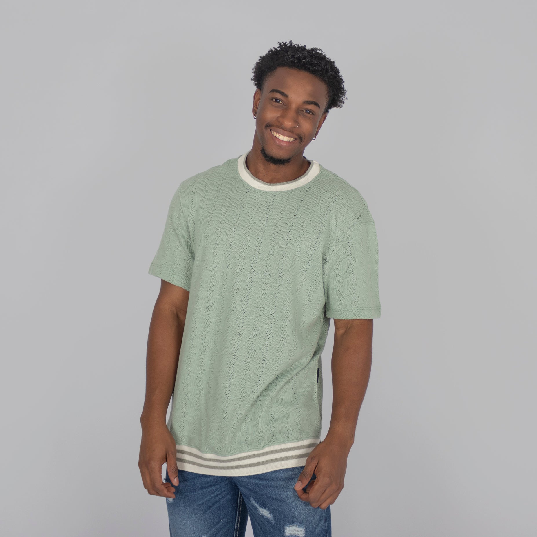 Camiseta hombre textura verde