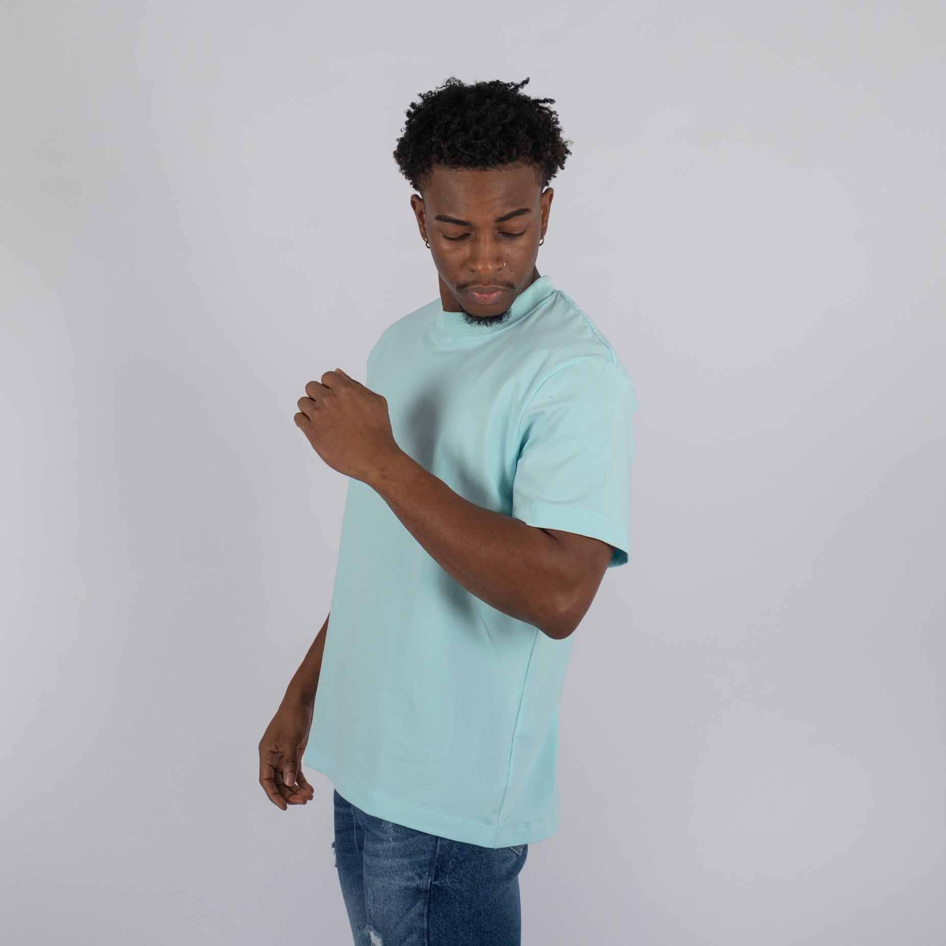 Camiseta hombre basica azul