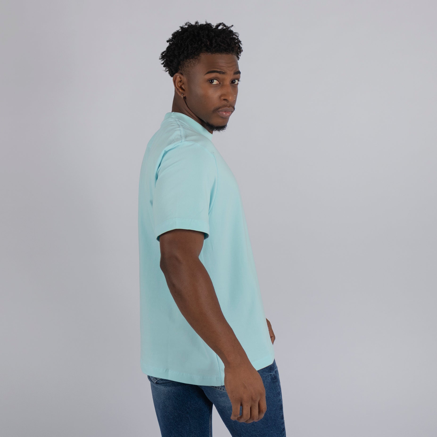 Camiseta hombre basica azul