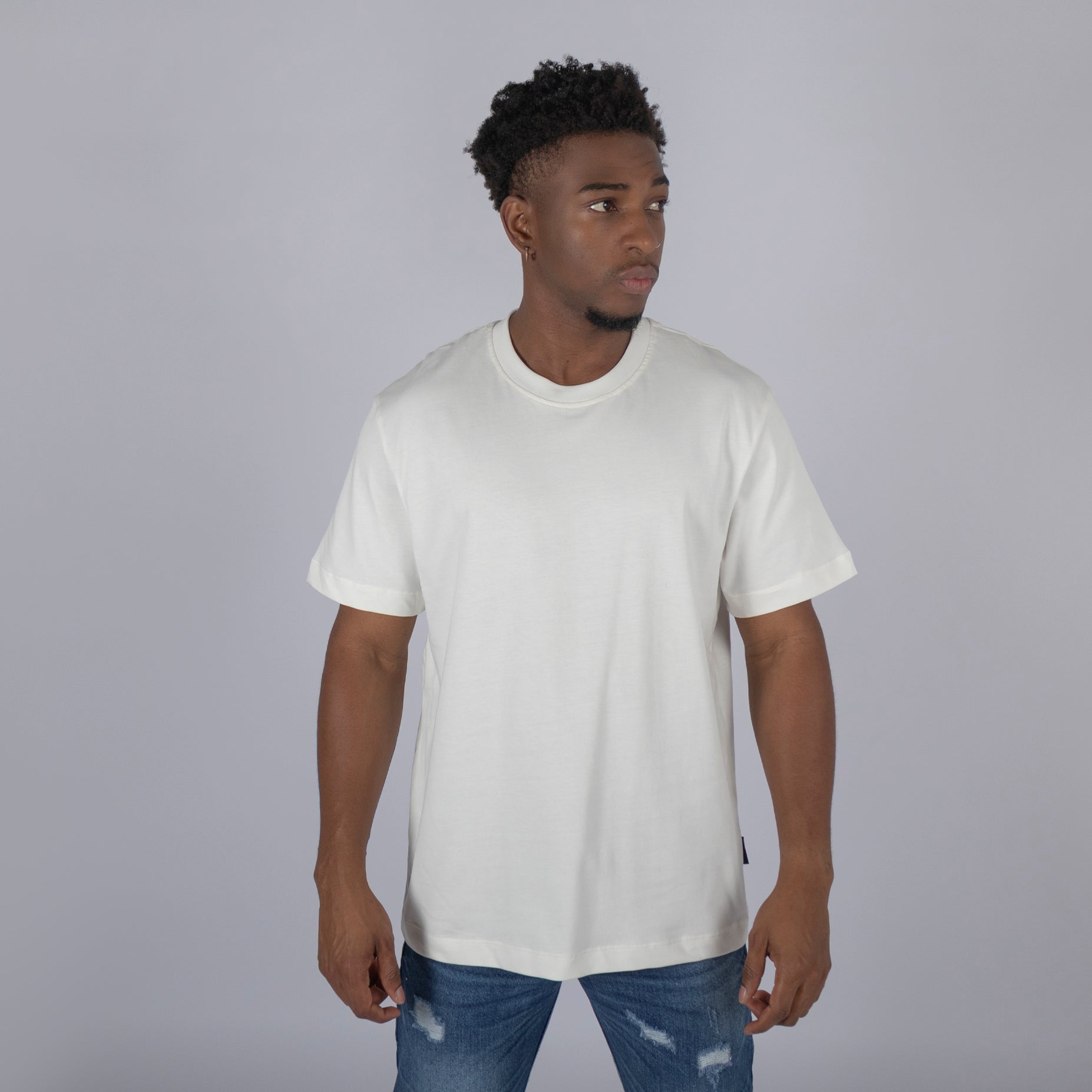 Camiseta hombre basica beige