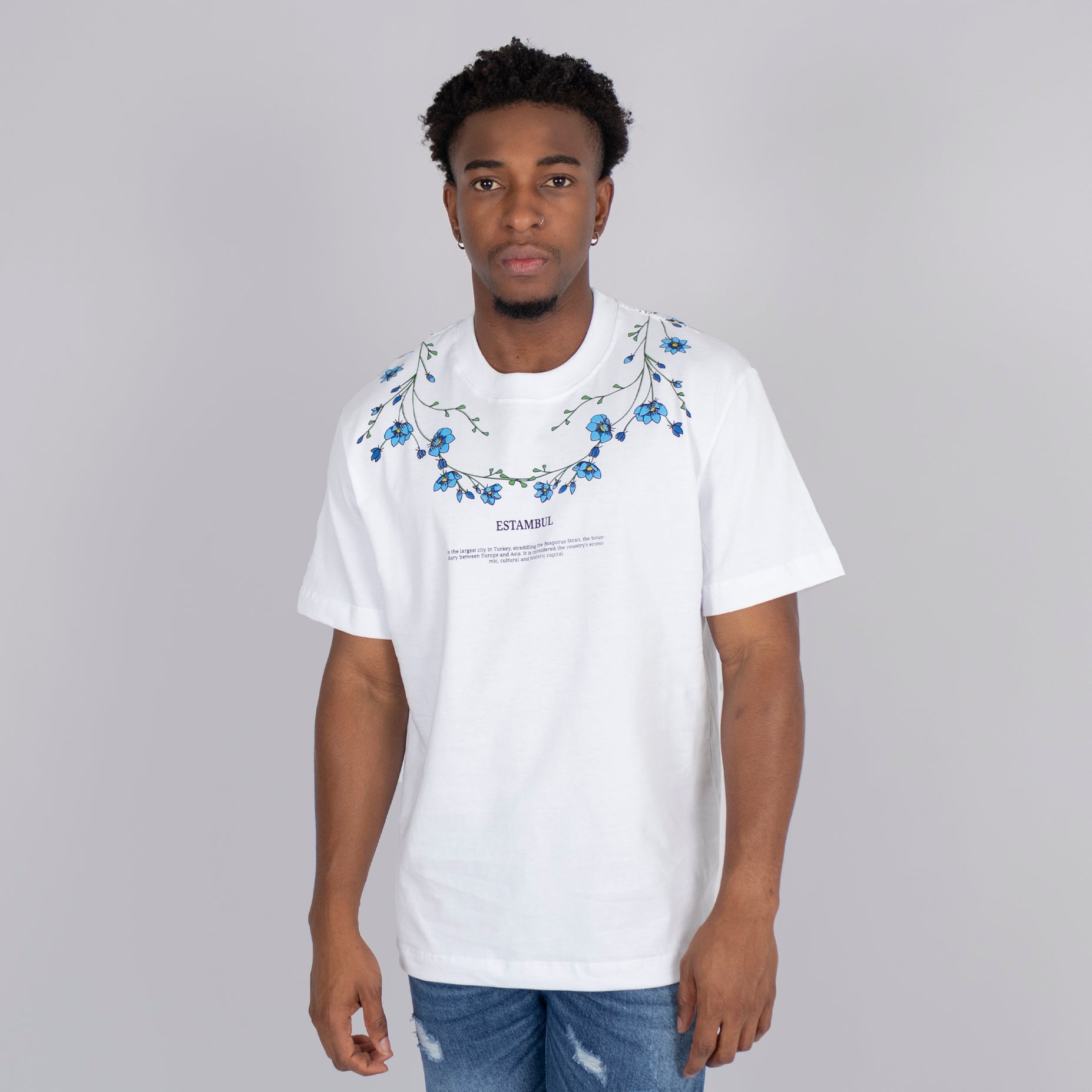 Camiseta hombre flores