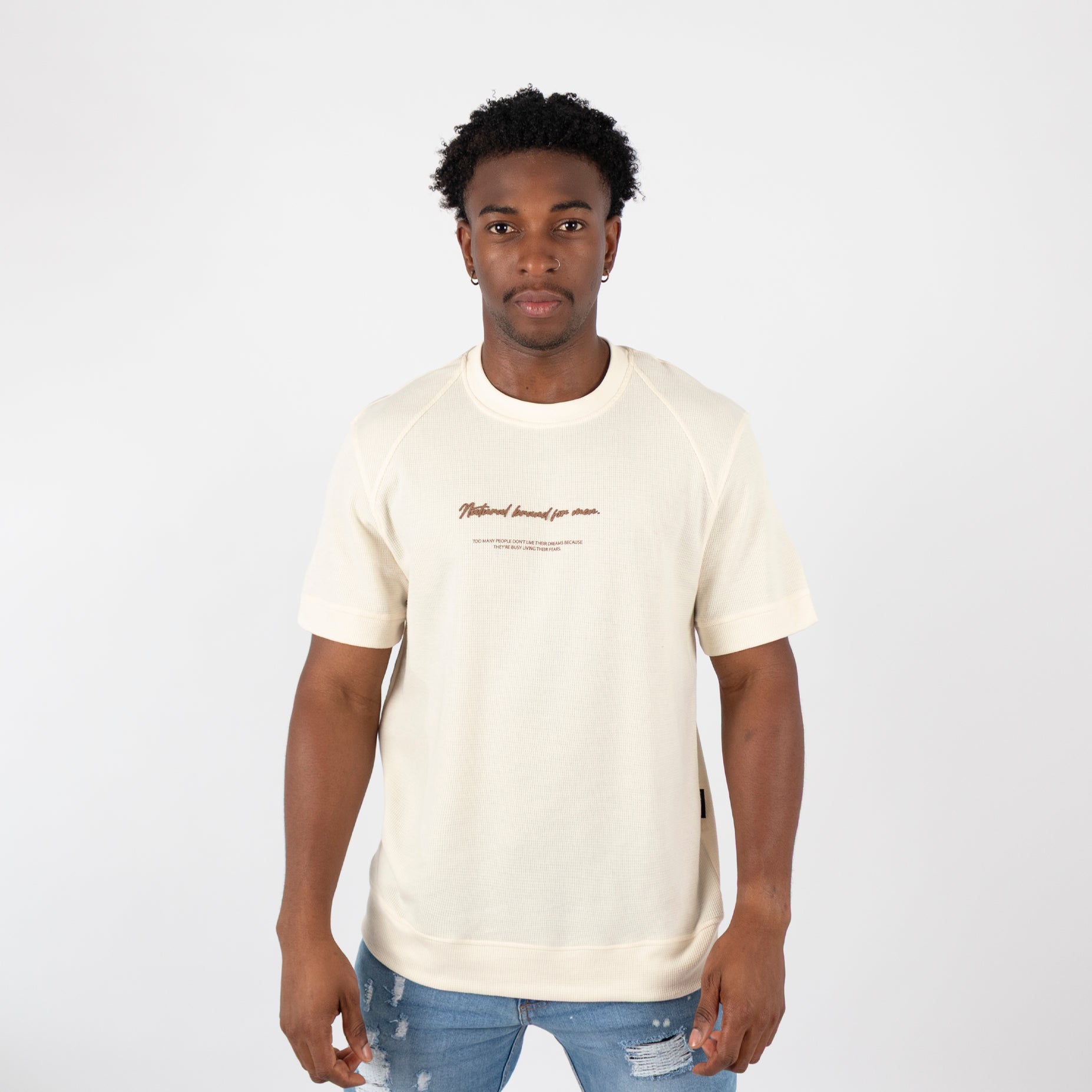 Camiseta hombre textura beige