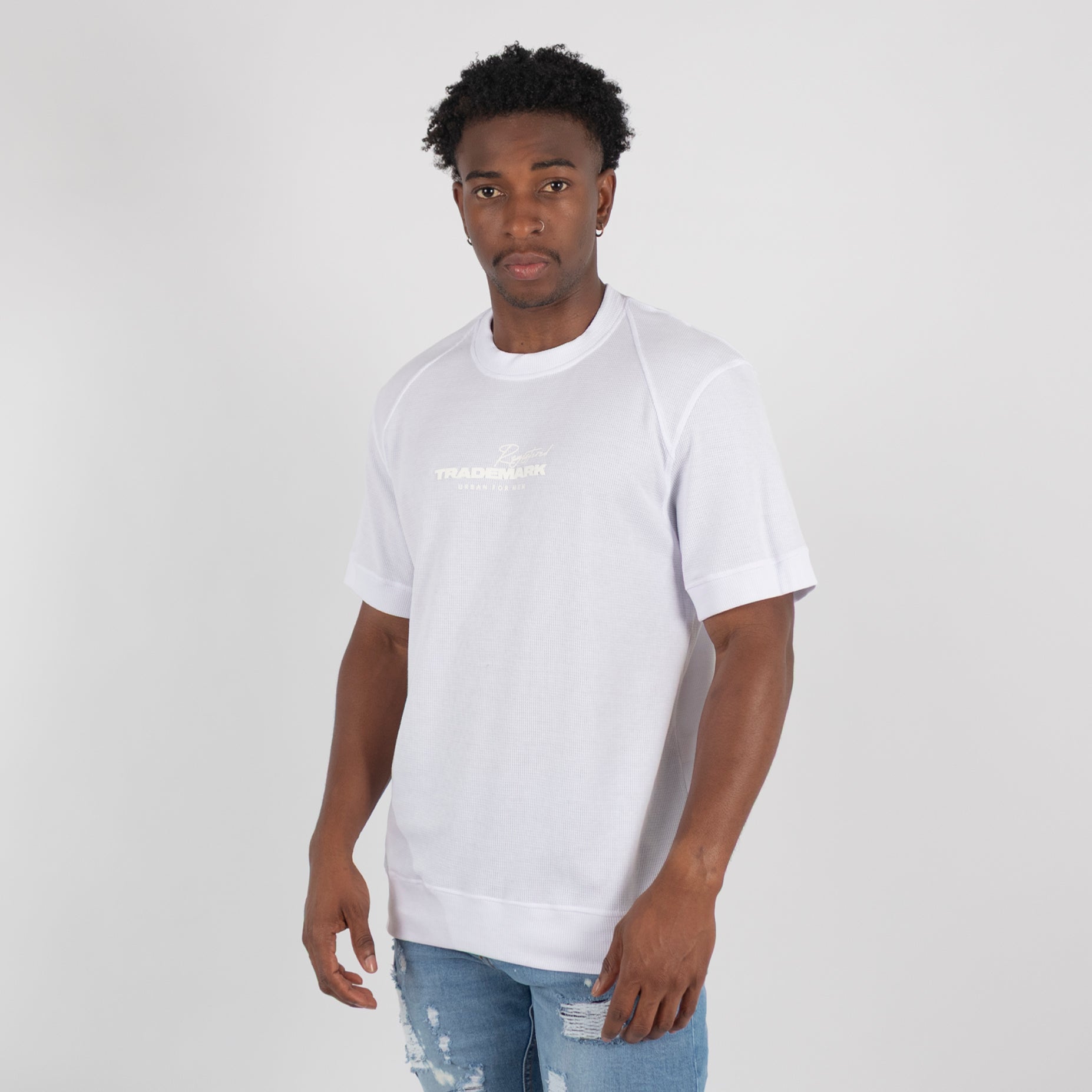 Camiseta hombre textura blanca