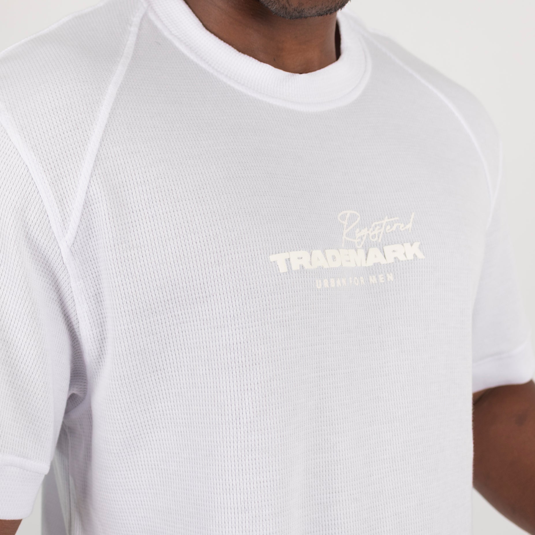 Camiseta hombre textura blanca