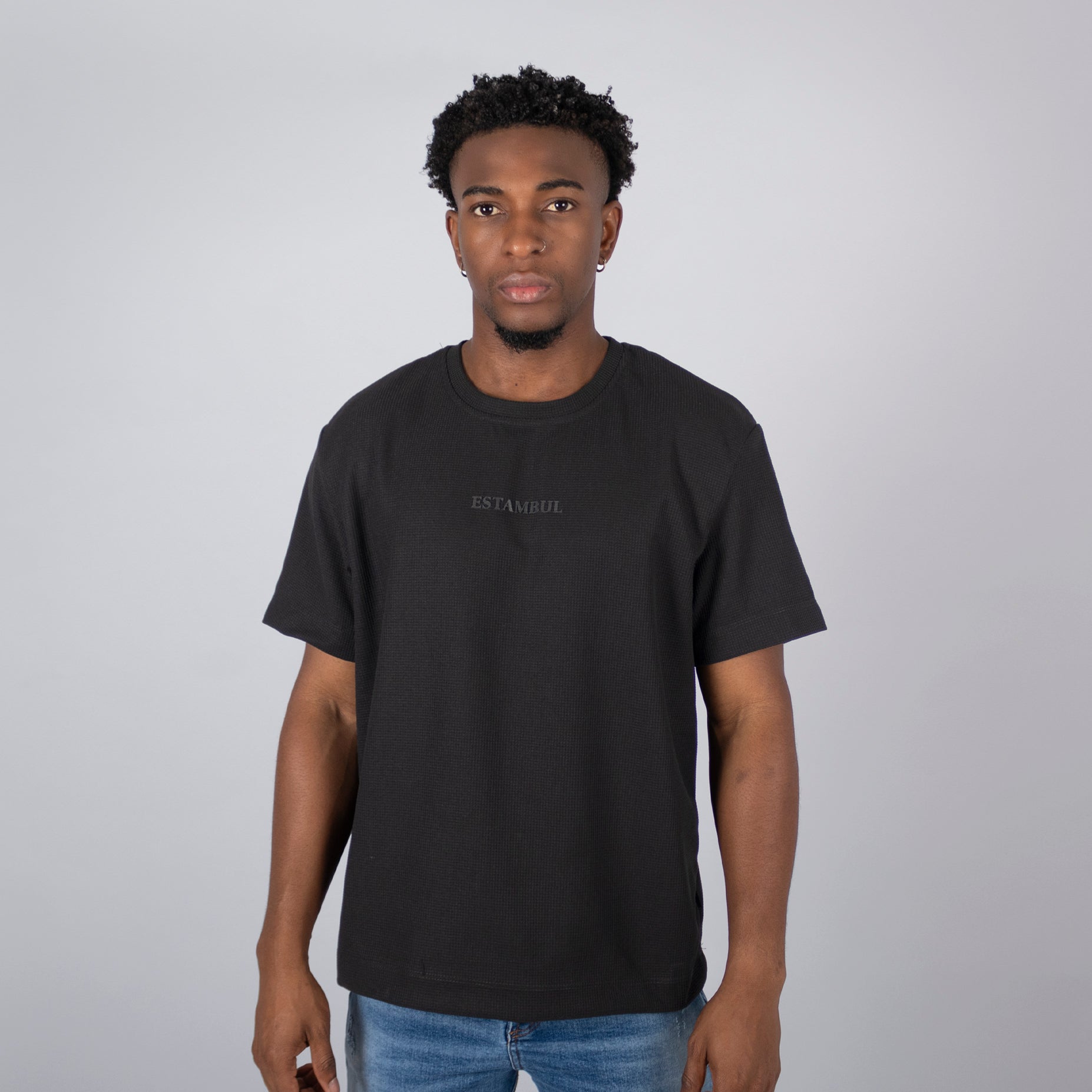 Camiseta hombre textura negra