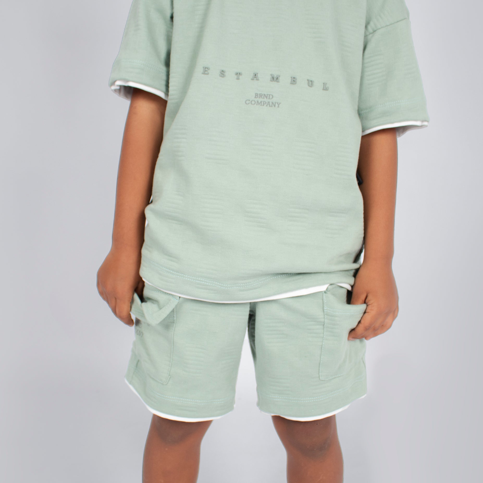 Conjunto niño textura jade