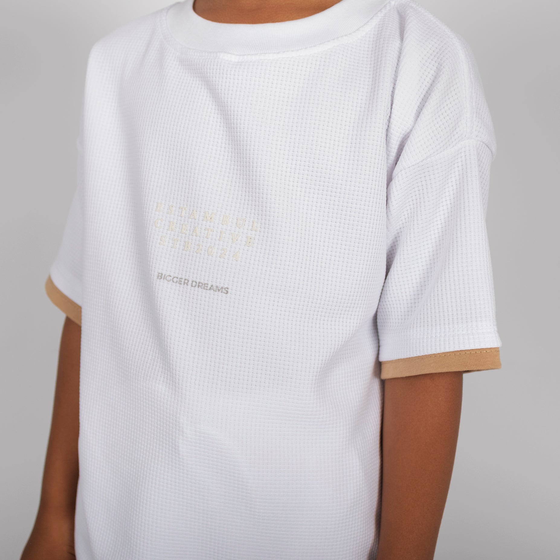 Conjunto niño textura blanco