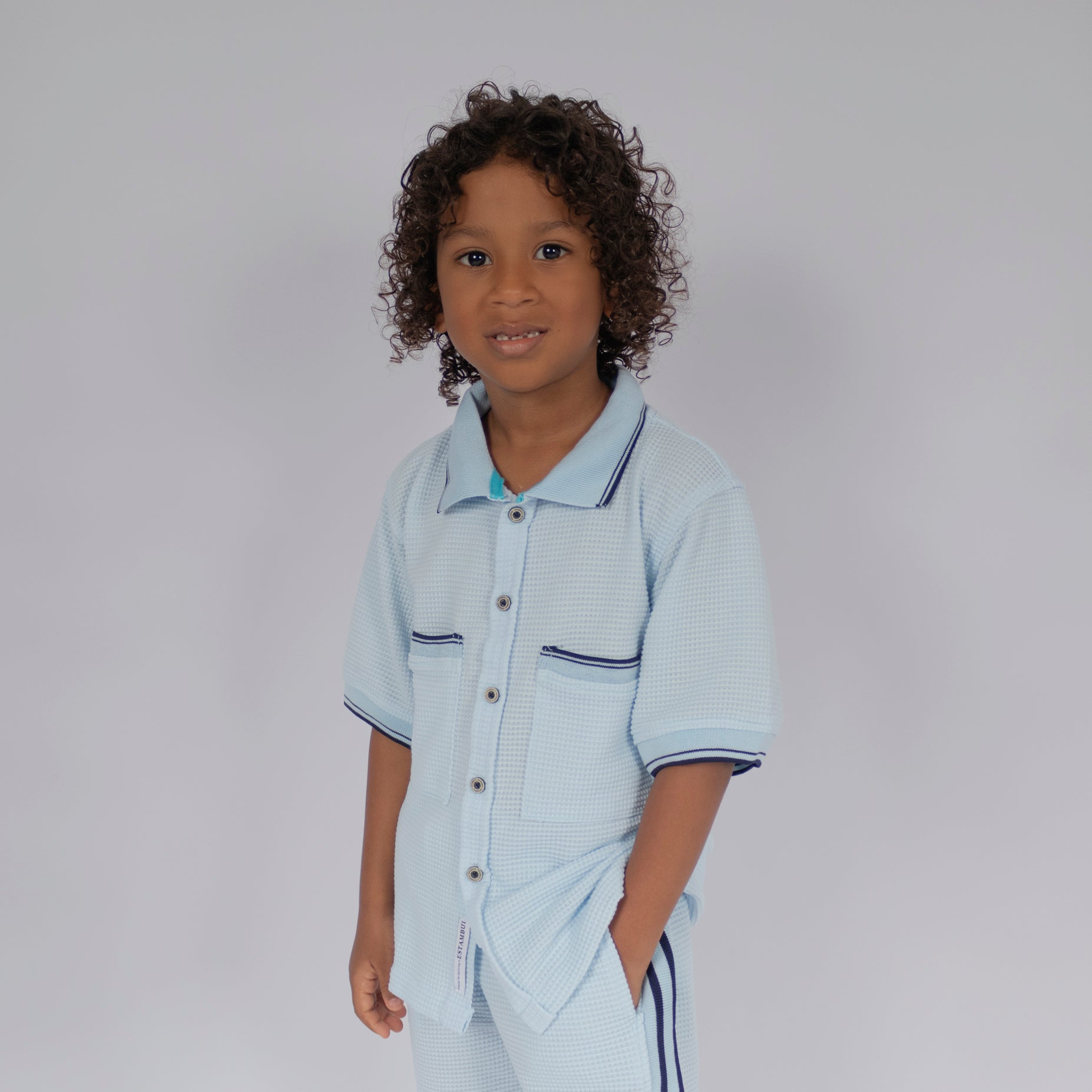 Conjunto niño bolsillo azul