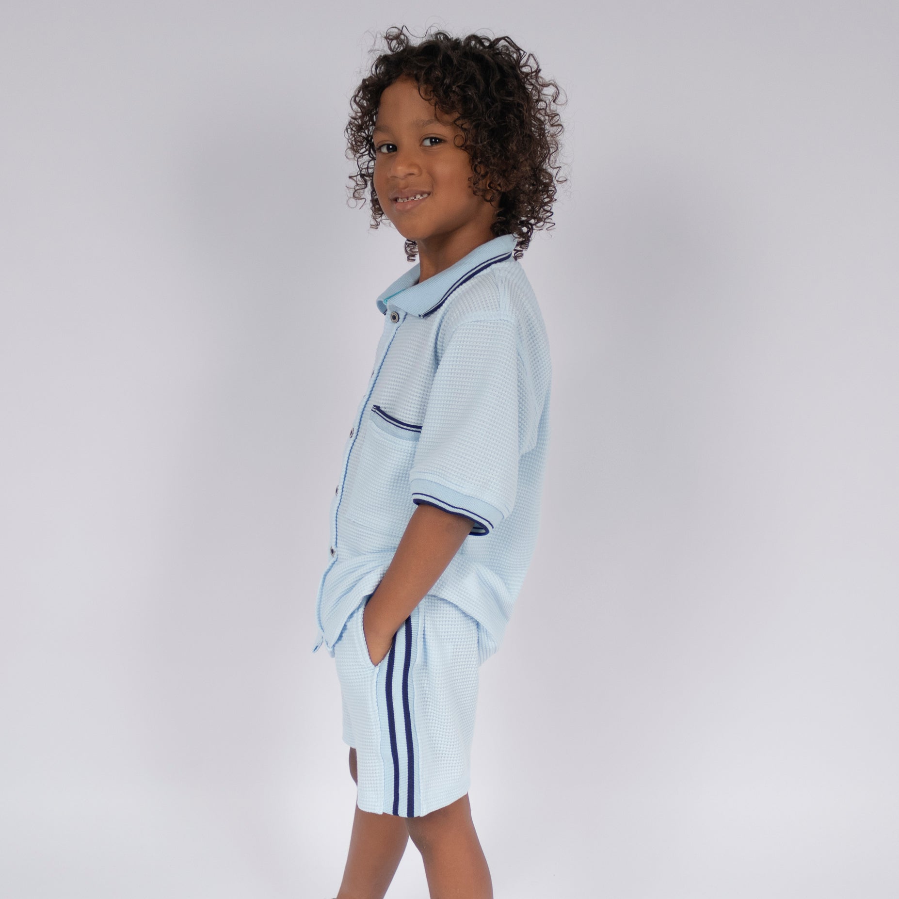 Conjunto niño bolsillo azul