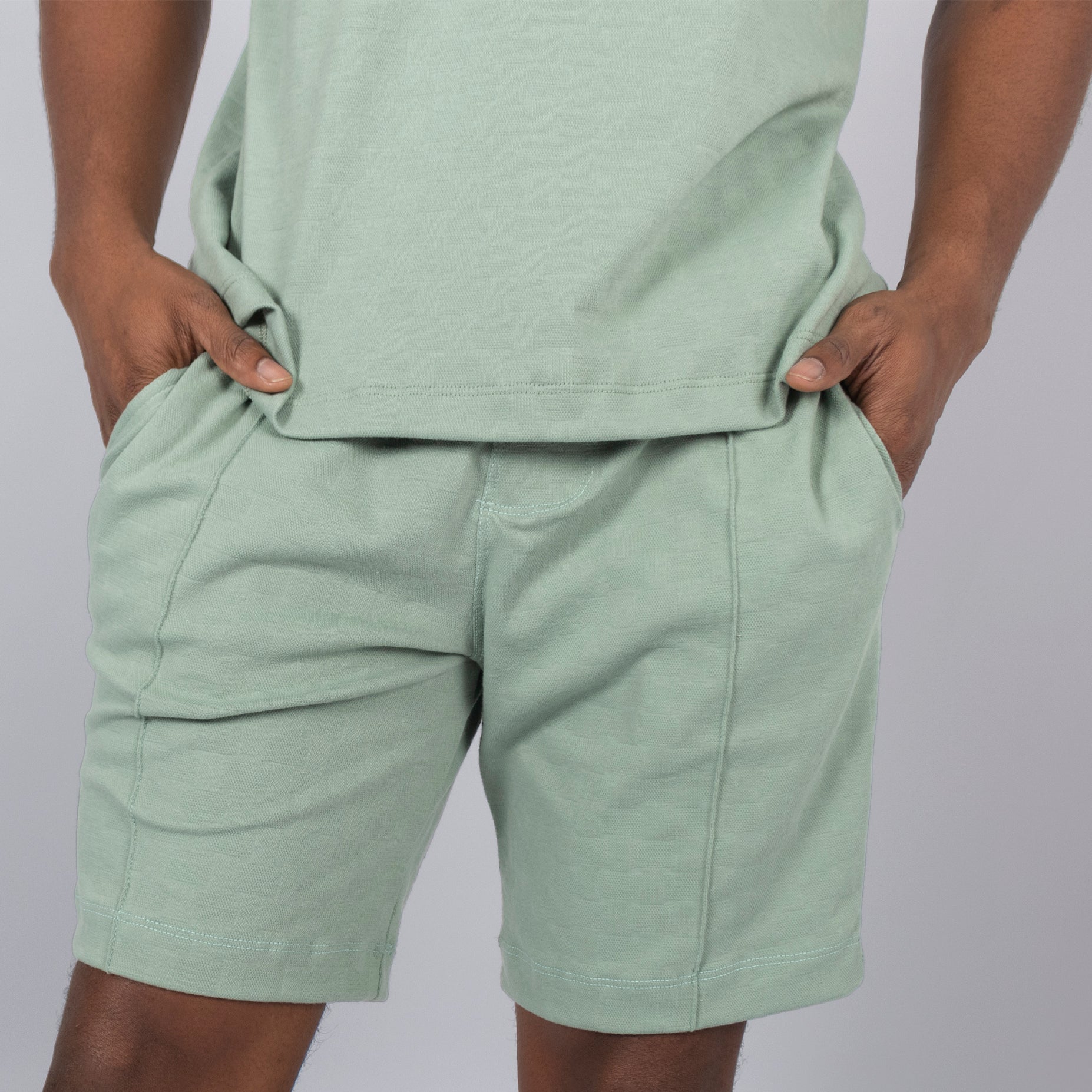 Conjunto hombre textura cierre verde