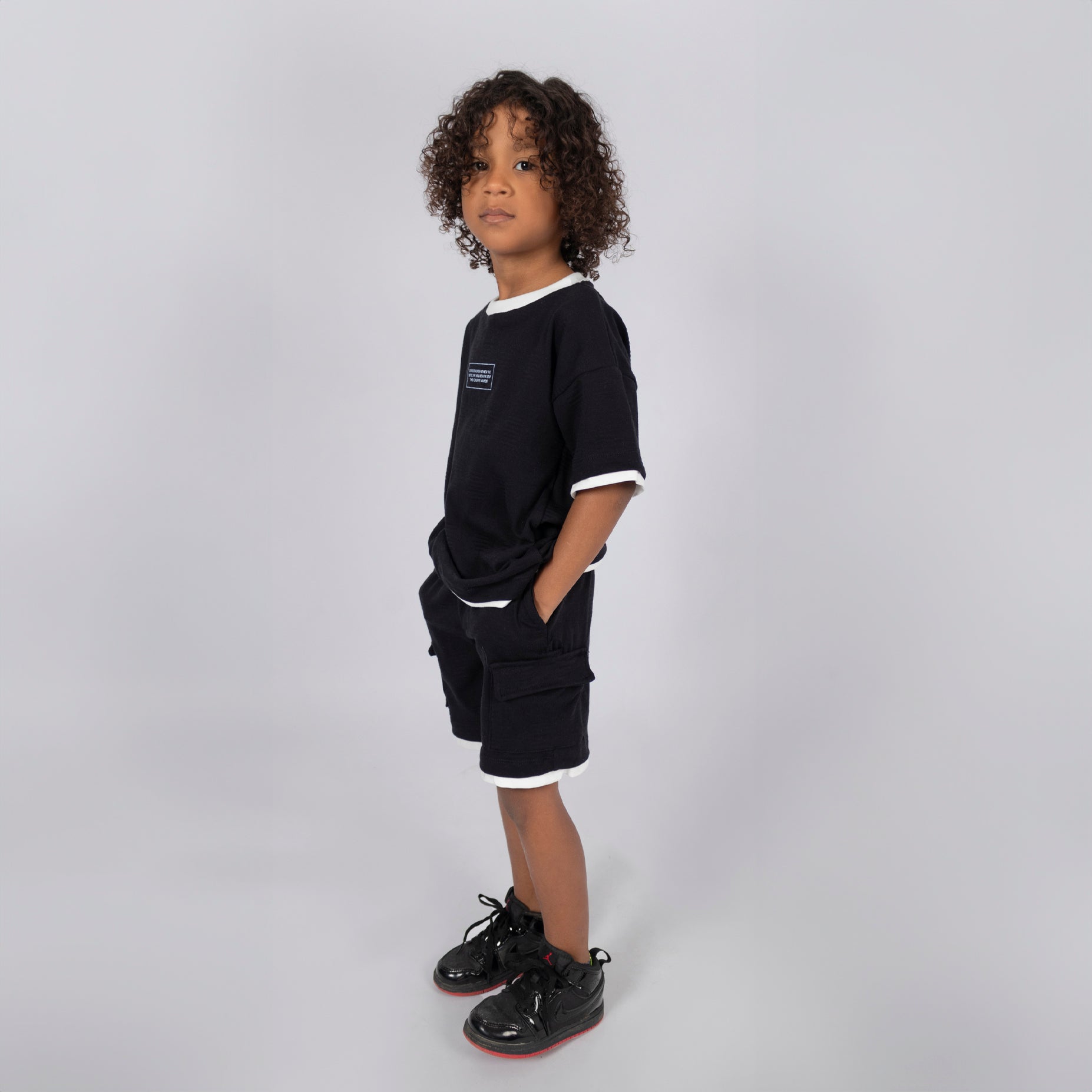 Conjunto niño Textura negro