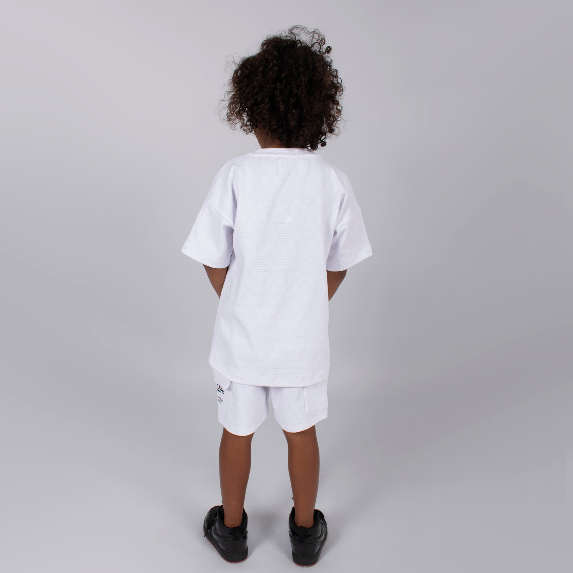 Conjunto niño textura blanco