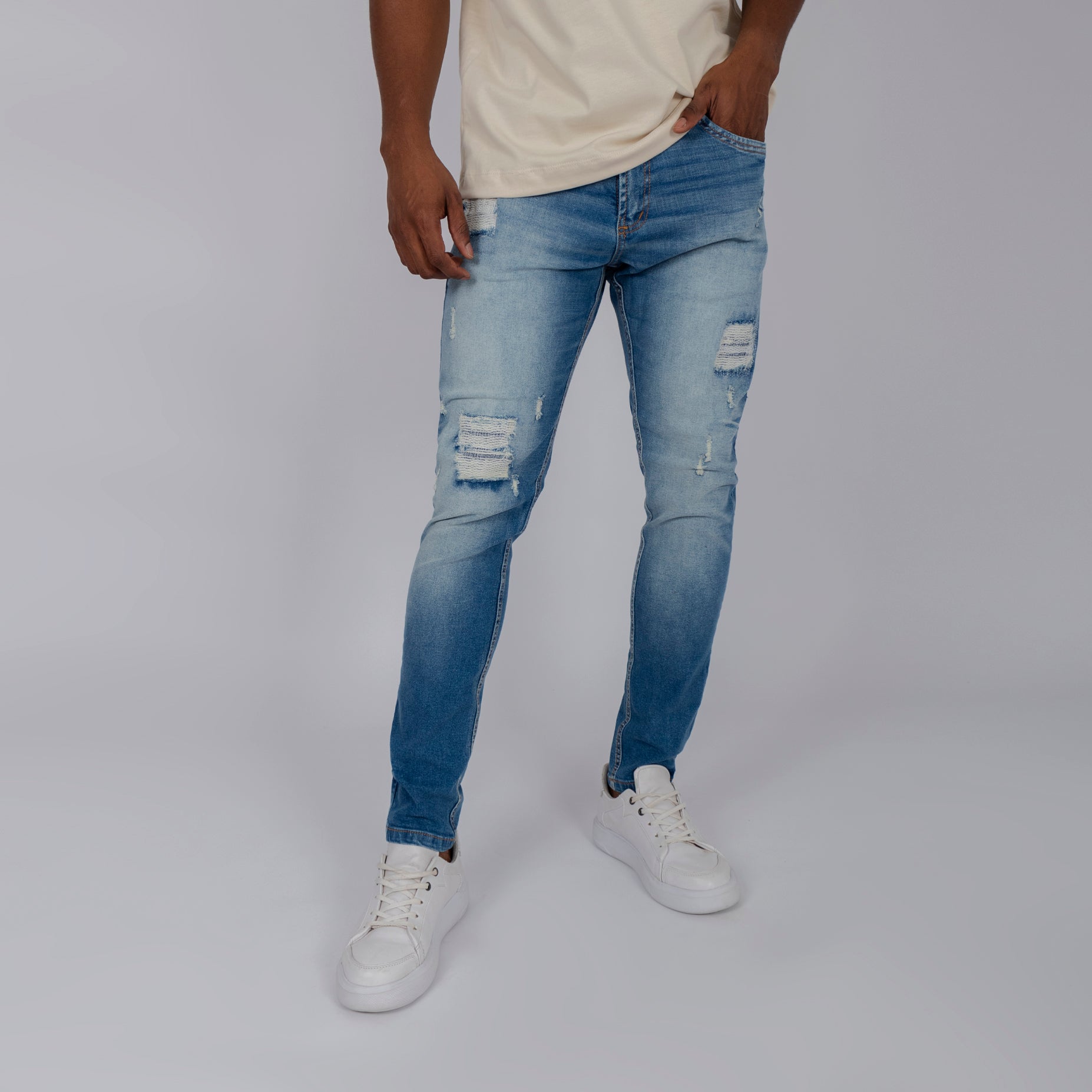 Jean hombre skinny pliegues